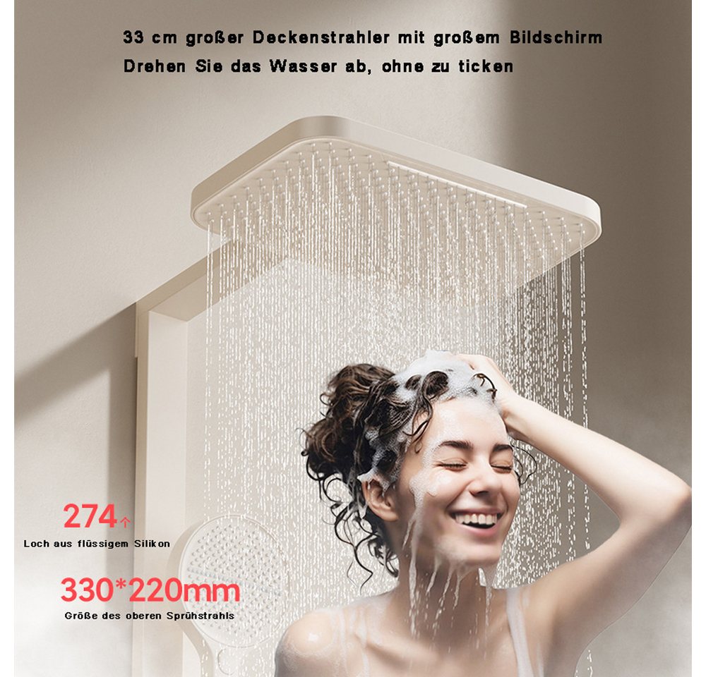 Thumbnail - Avylet Stangenbrause-Set Duschsystem mit Thermostat, Digitalanzeige Duscharmatur Komplettset, 3 Funktionen Dusche Regend...
