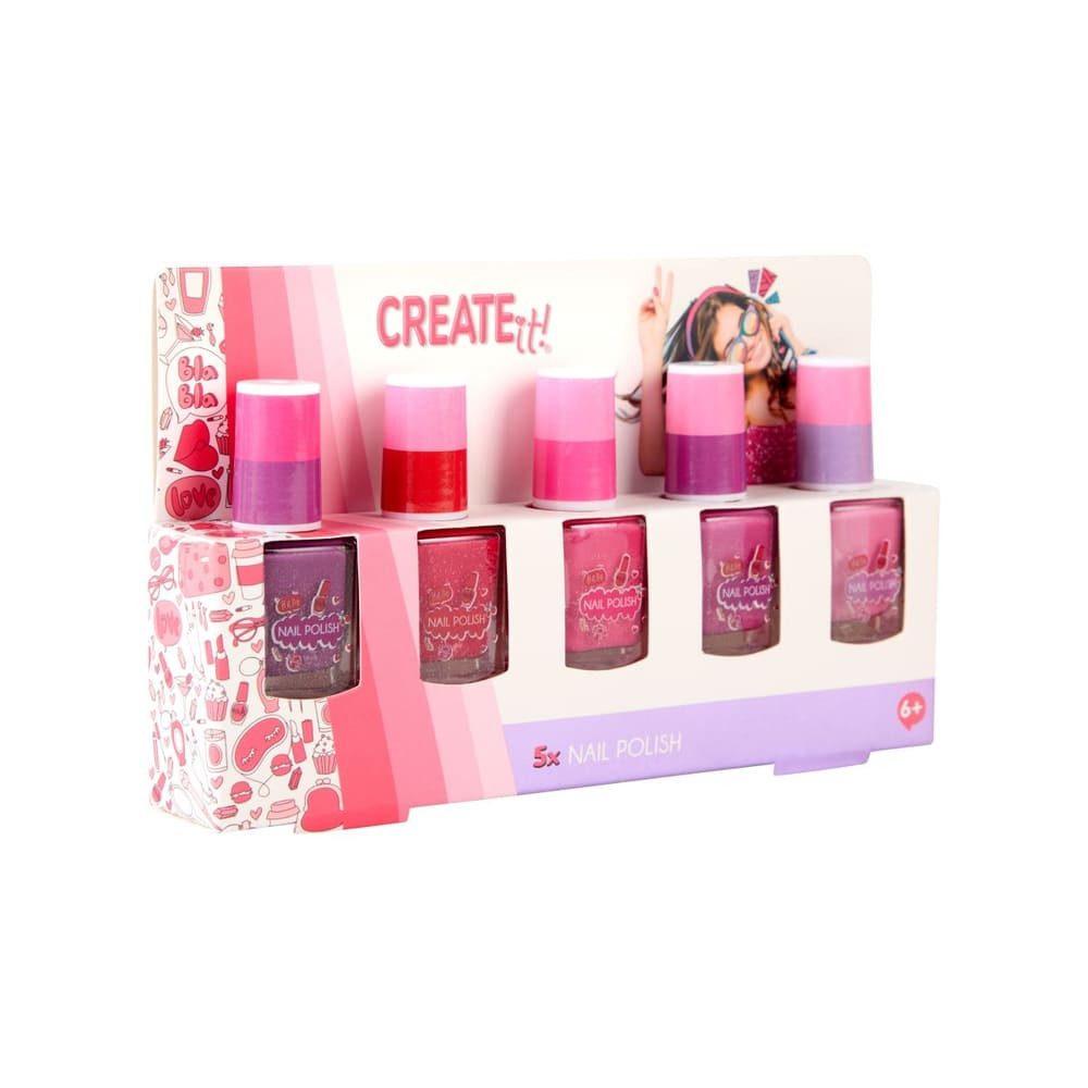 Canenco Kosmetik-Set CREATE it! - Nagellack 5er Set - mit Farbwechsel, 5-tlg.