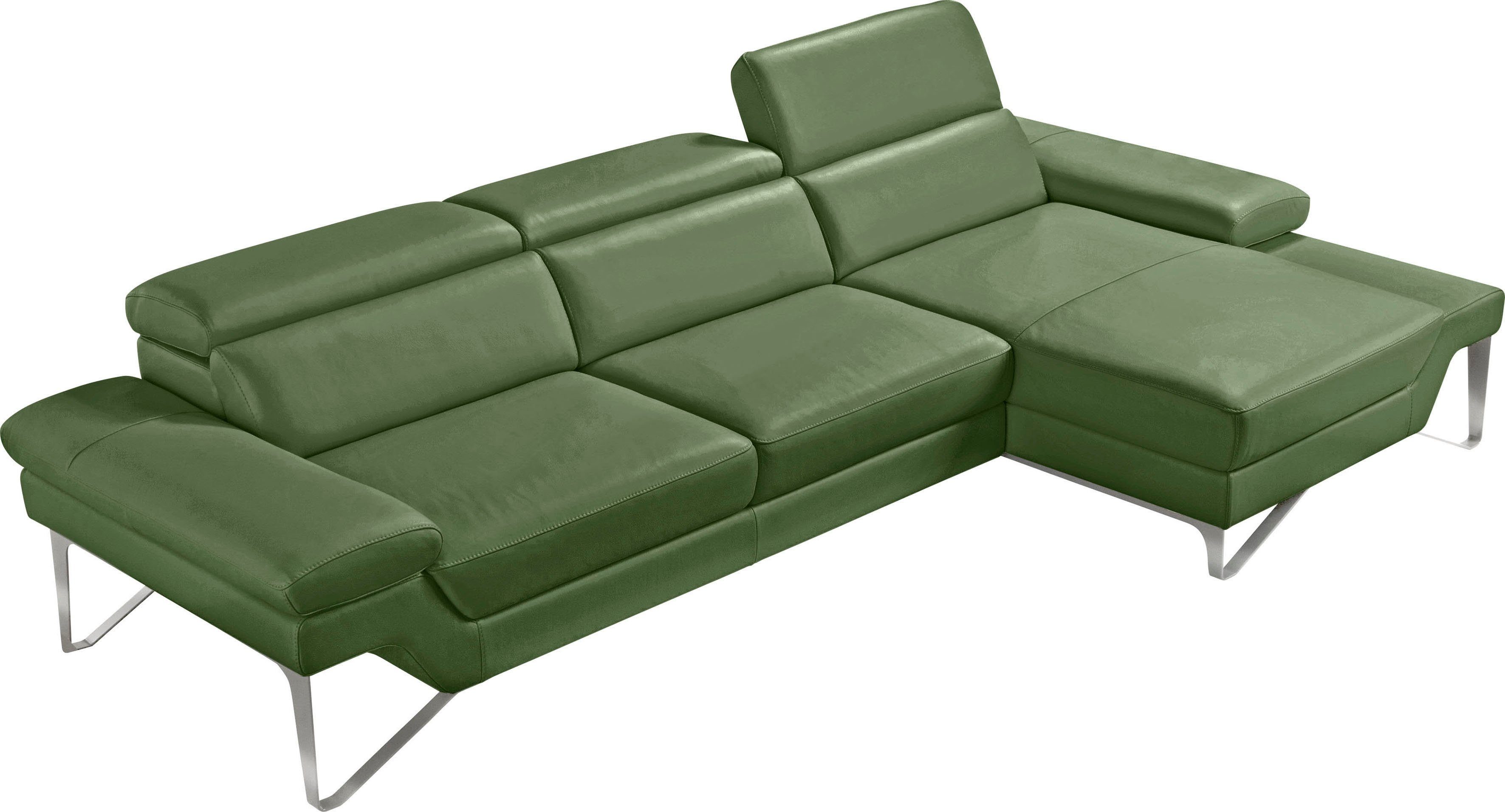 Egoitaliano Ecksofa Princess, elegantes Designsofa mit erstklassigem Sitzkomfort, L-Form, mit Recamiere, inkl. Kopfteilverstellung, edle Designmetallfüße