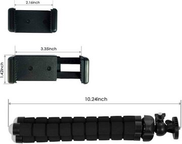 Rhodesy Selfie-Stick Bluetooth Oktopus Tripod: Smartphone Stativ für Videos & Selfies, Legierter Stahl, Kugelkopf, Bluetooth, vielseitig, stabil, flexibel.