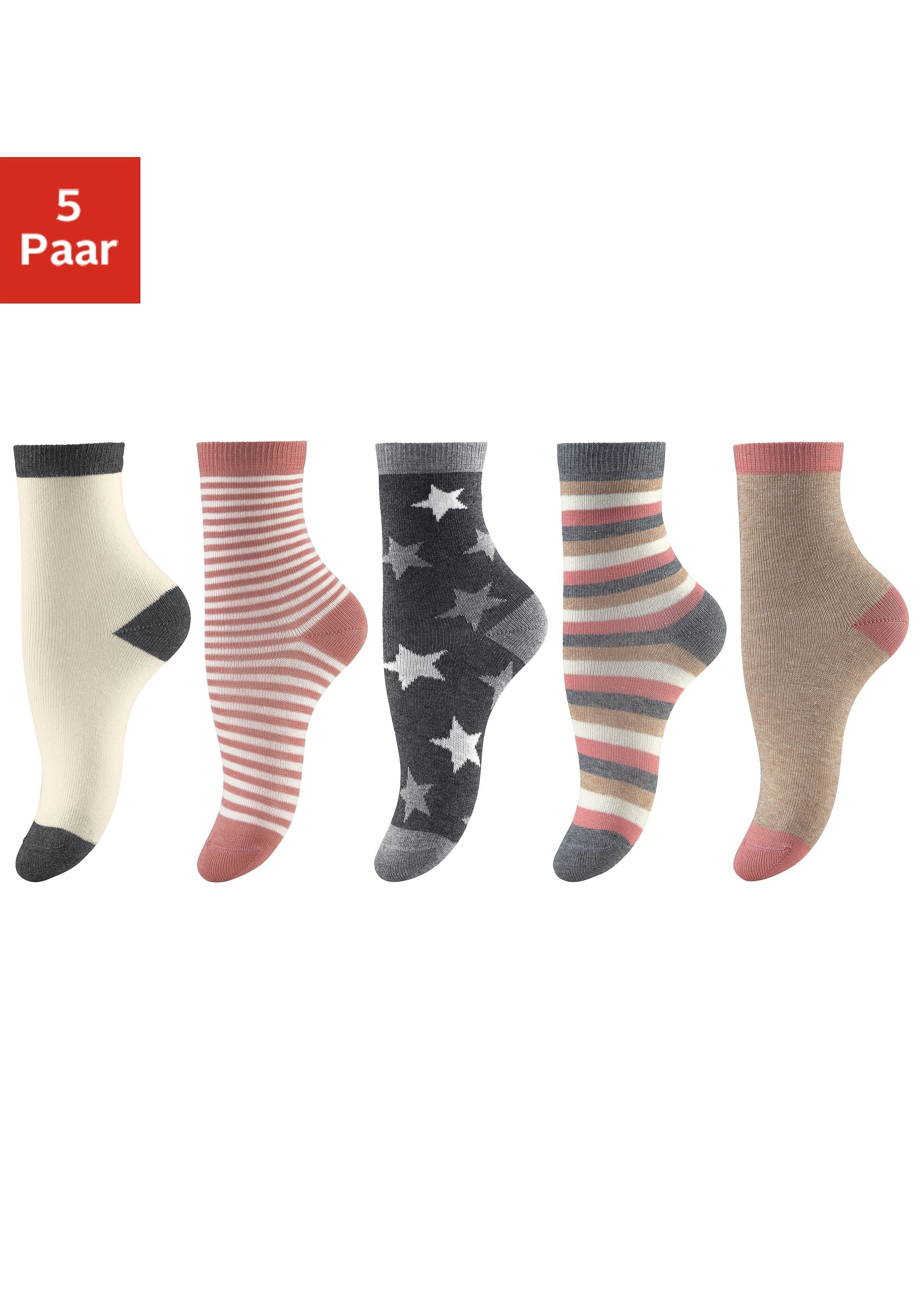 Socken (5-Paar) in 5 verschiedenen Designs | Lange Socken