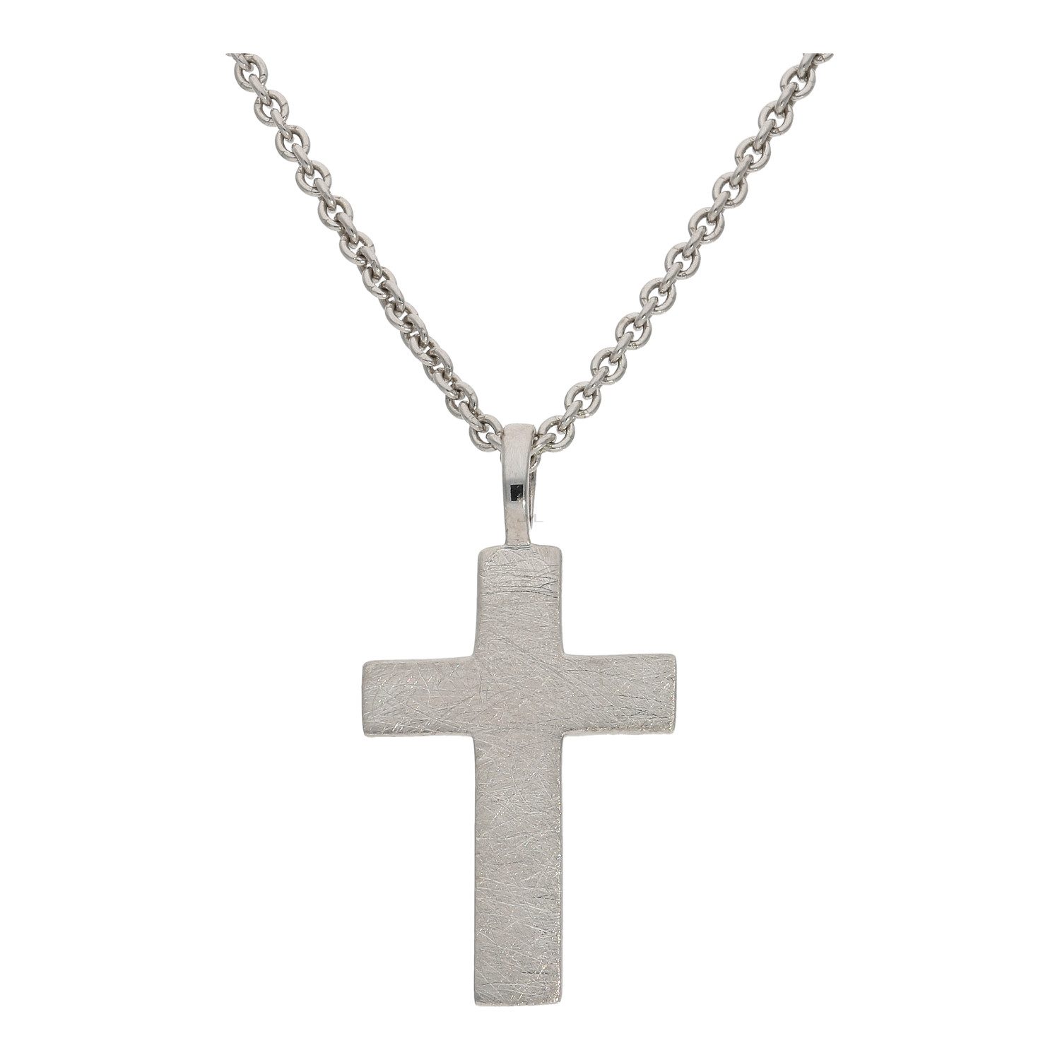 JuwelmaLux Kettenanhänger Kreuz Anhänger 925 Silber Eismatt rhodiniert JL20-02-1348 JuwelmaLux (1-tlg), Schmuckanhänger
