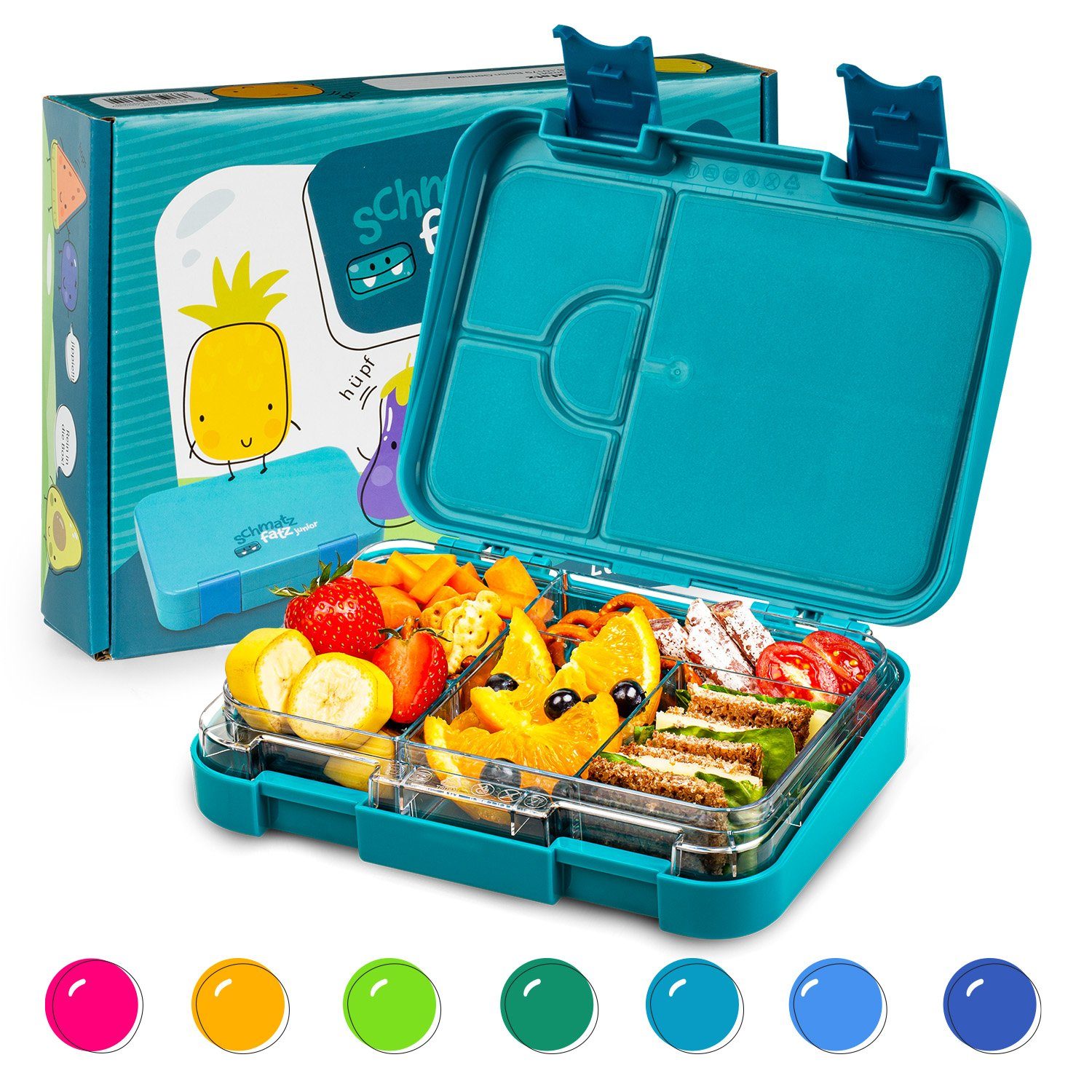 Klarstein Frischhaltedose junior Lunchbox, Kunststoff, (Packung) Petrol Sea