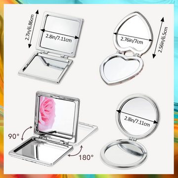 GelldG Dekospiegel DIY Diamond Taschenspiegel, kompakte Spiegel, tragbarer Reisespiegel