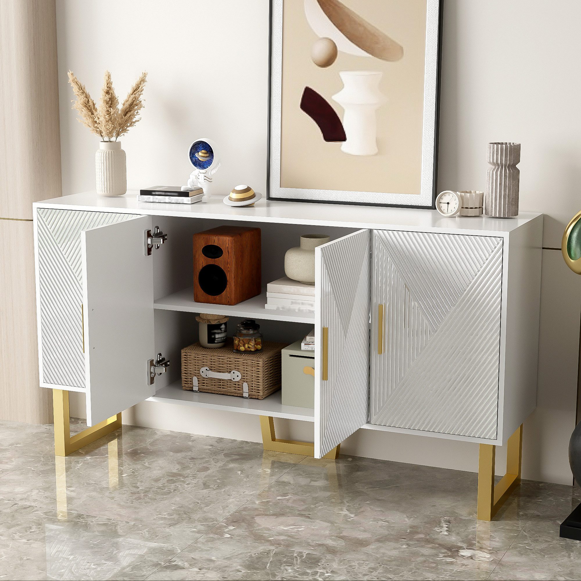 REDOM Sideboard 150 cm Hochglanz Kommode günstig online kaufen