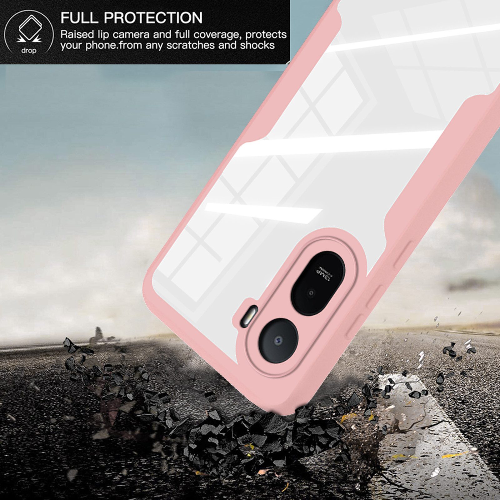 betterfon Handyhülle für Xiaomi Redmi A7 Pro 360° Hülle mit Integriertem Displayschutz, Vollschutz Case mit integriertem Displayschutz und klarer Sicht