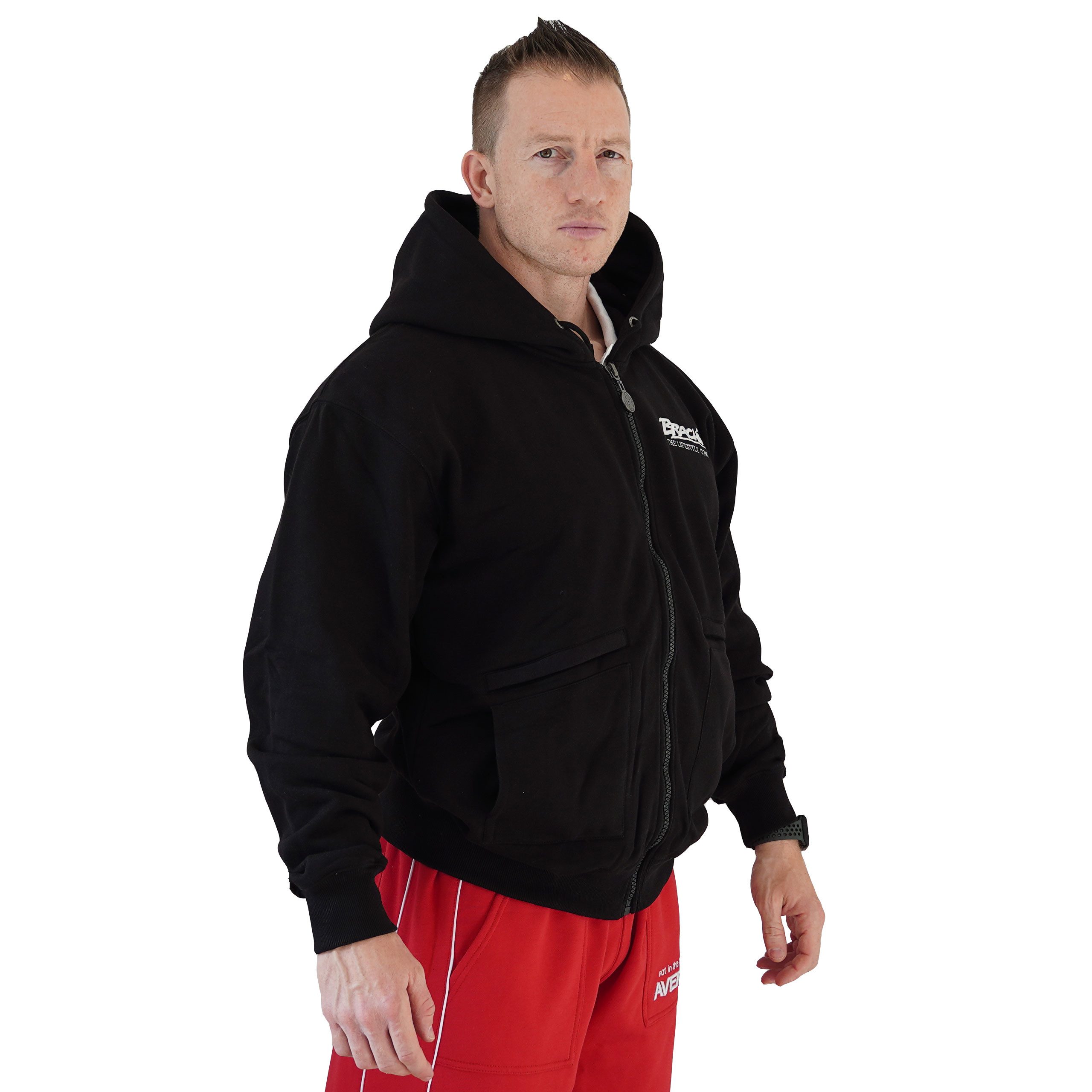 BRACHIAL THE LIFESTYLE COMPANY Kapuzensweatjacke Brachial Zip-Hoody "HDZC-reed" schwarz/weiß