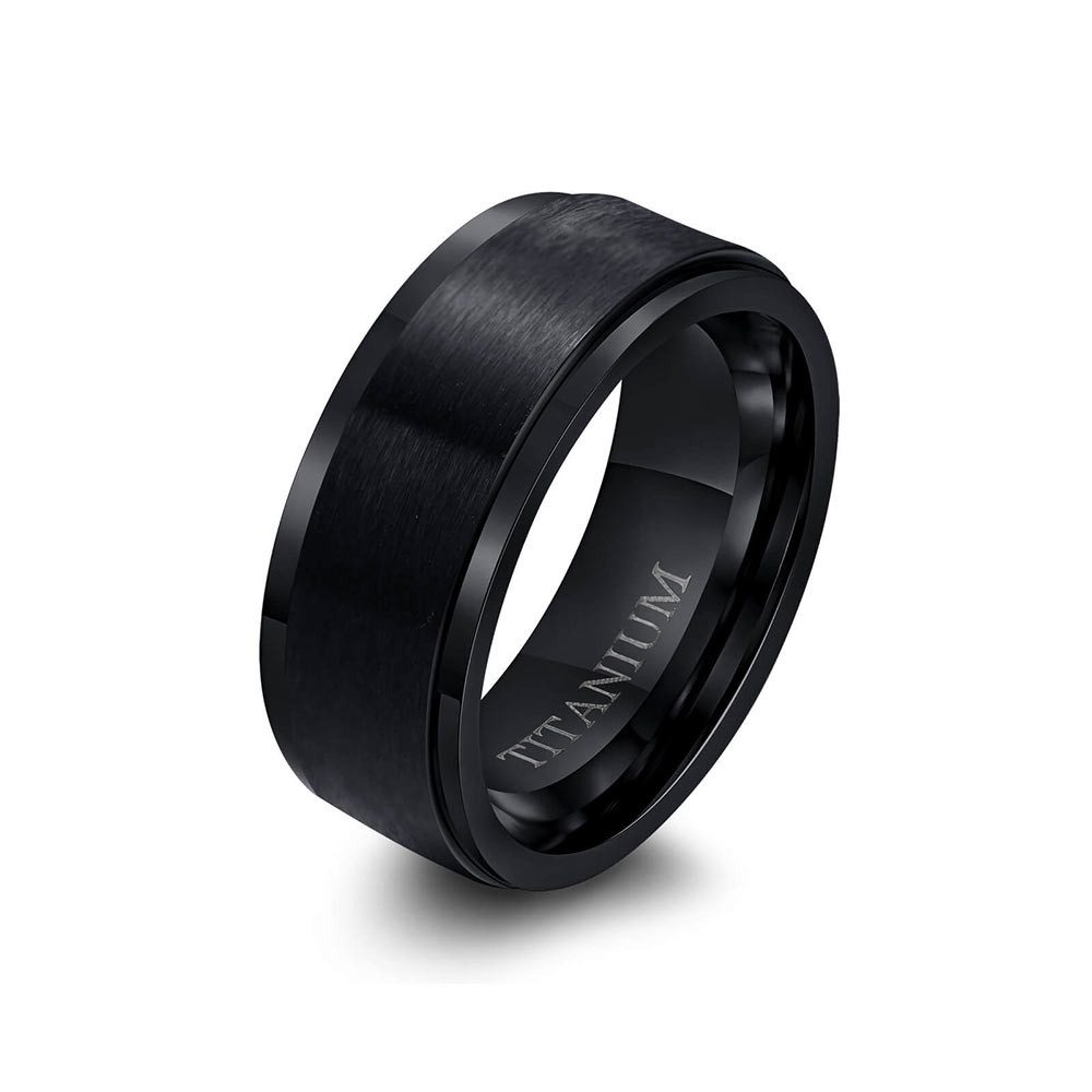 Fingerring Titan Ring schwarz Herren matt