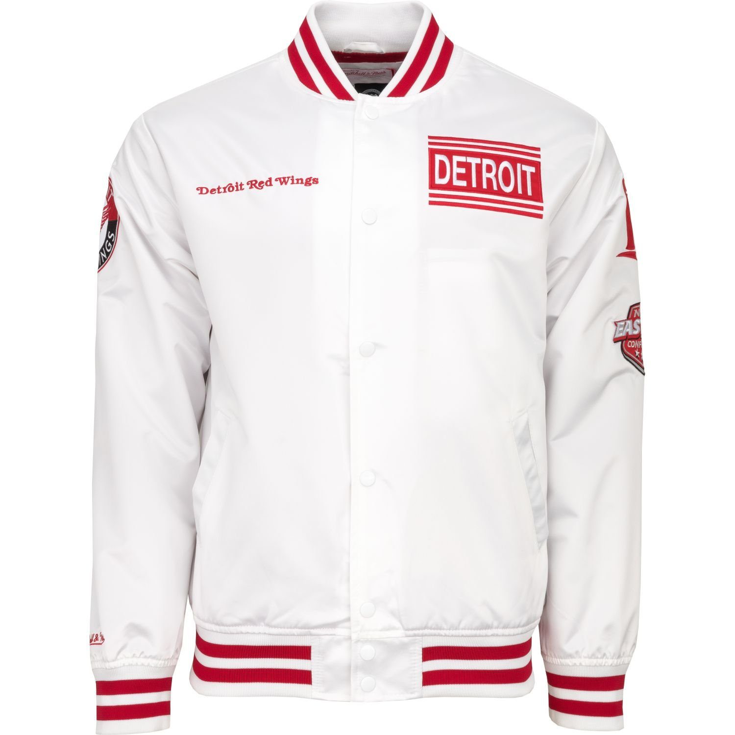Ness Collection Collegejacke & Mitchell Detroit Red City Satin Wings