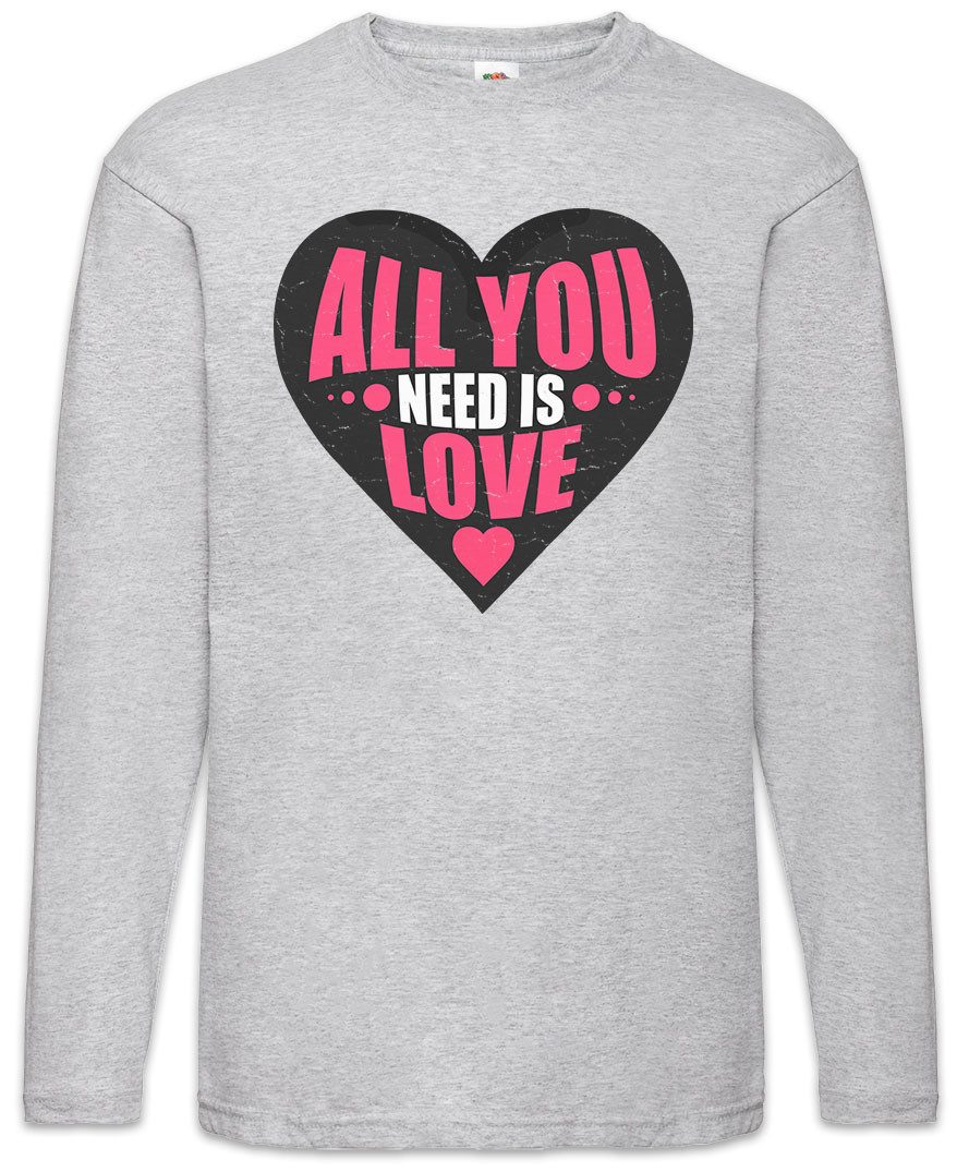 Langarmshirt All You Need Is Love Heart Langarm T-Shirt Liebe Lennon True Lied Song