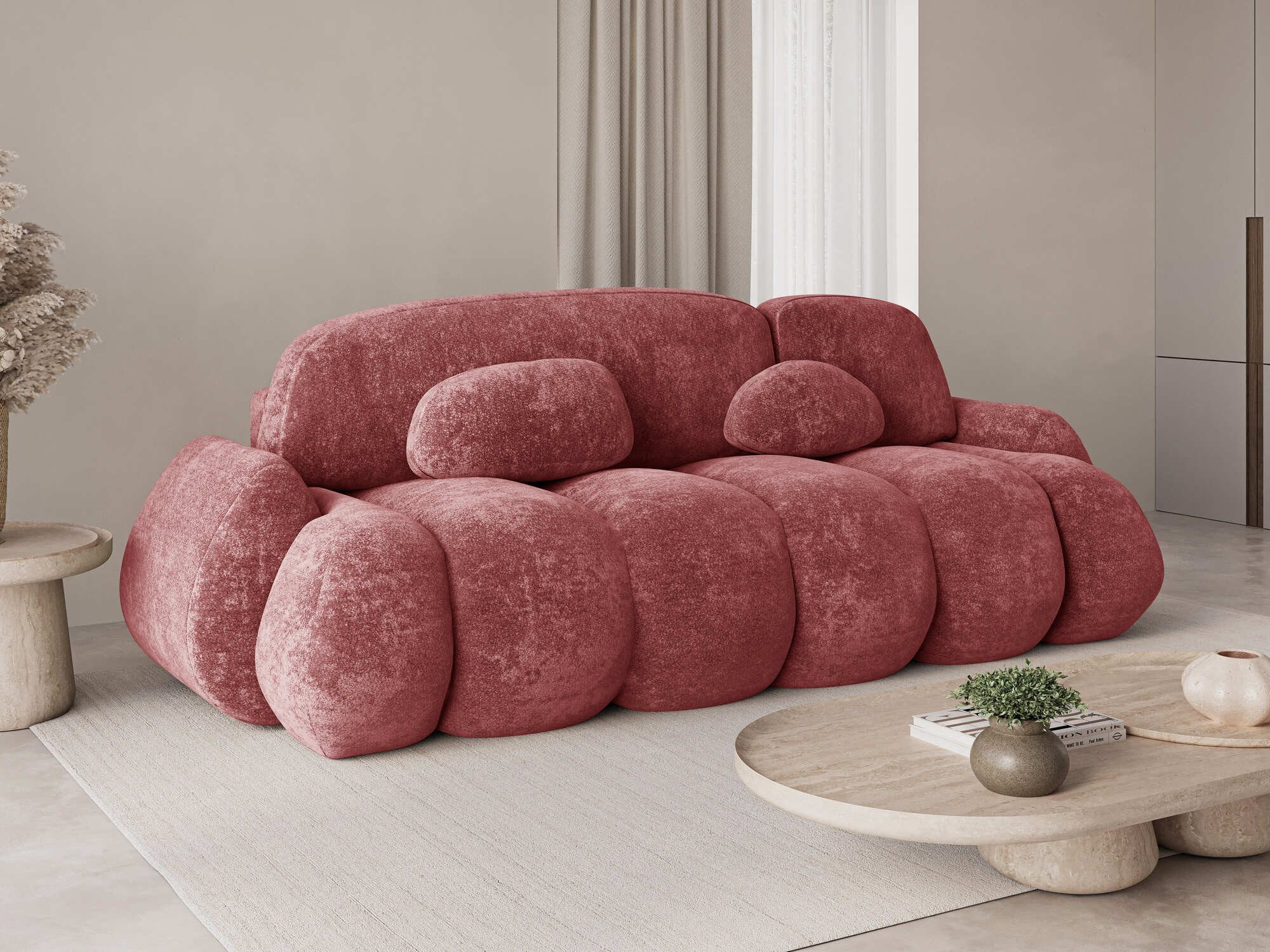 MOEBLO Schlafsofa STONE, Design Schlafsofa mit Schlaffunktion - modernes Sofa mit Bettkasten, frei stellbar, inklusive Kissen, Couch Polstermöbel Sitzmöbel Wohnzimmermöbel 3-Sitzer-Sofa Stoffsofa, (BxHxT): 270 x 103 x 113 cm