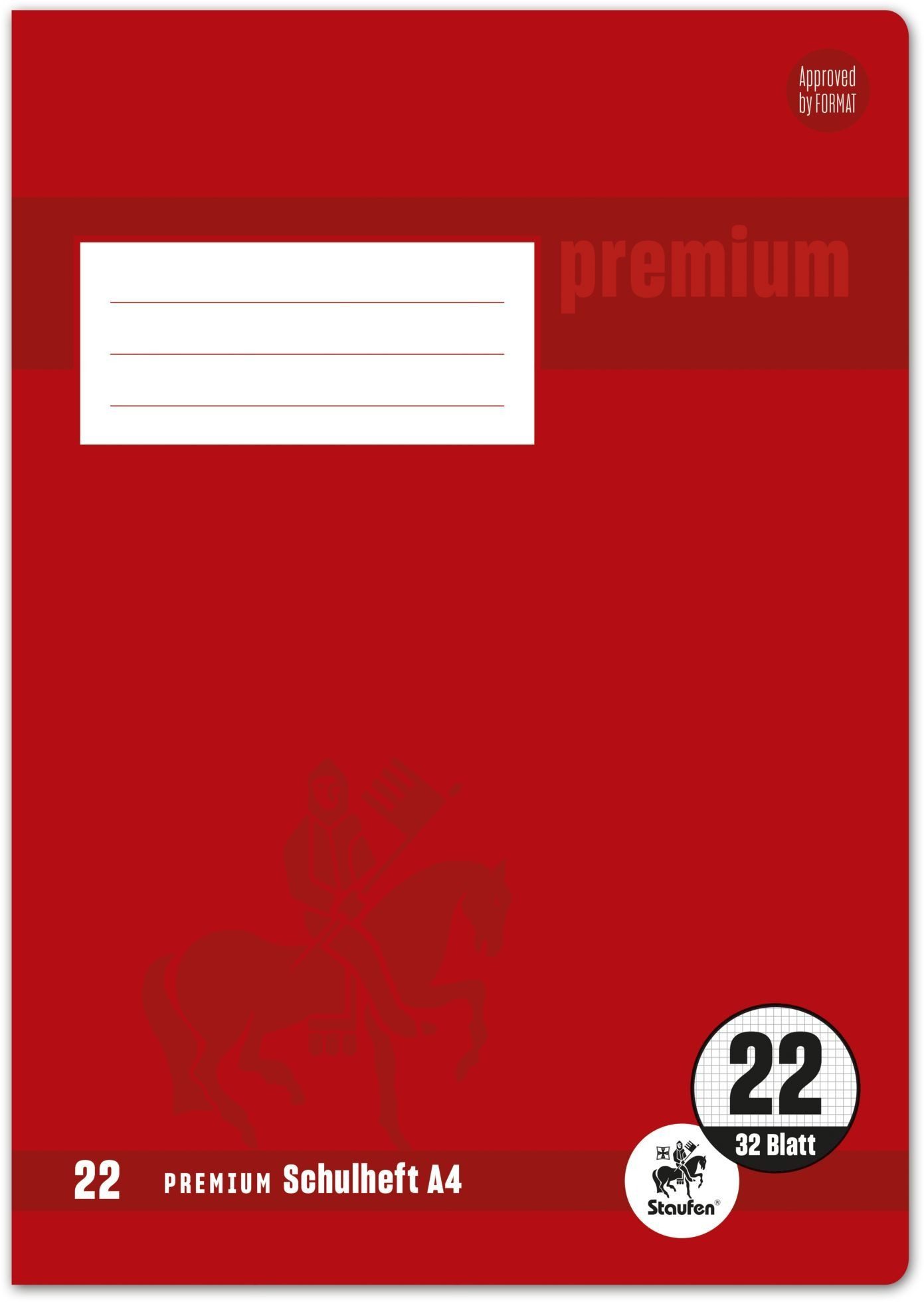 Staufen Schulheft Schulheft Premium A4 32 kariert (20 Stück)