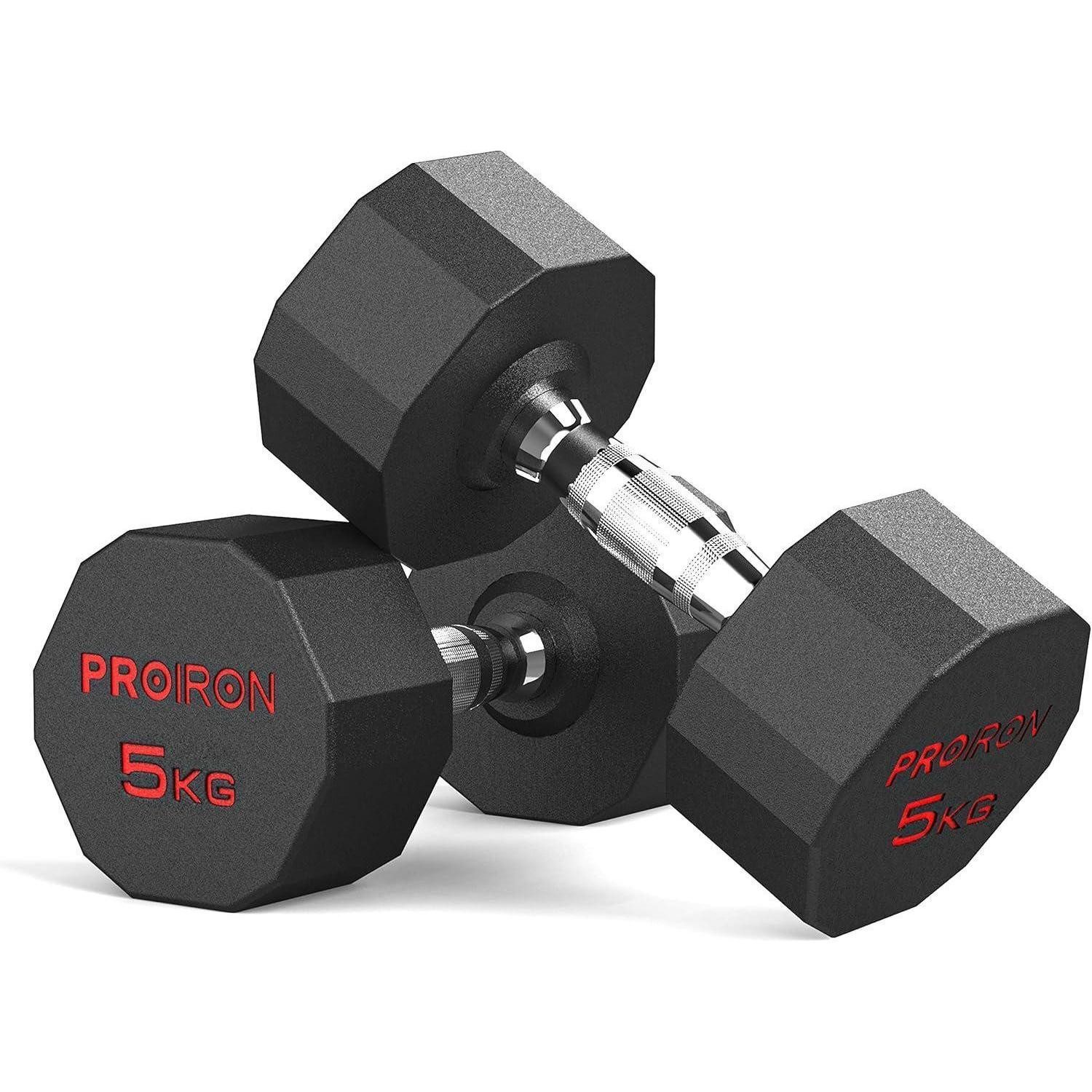 Kurzhantel Geruchlose Hexagon Hanteln Stahlkern 12-seitiges Design 3-24kg 5KG X 2
