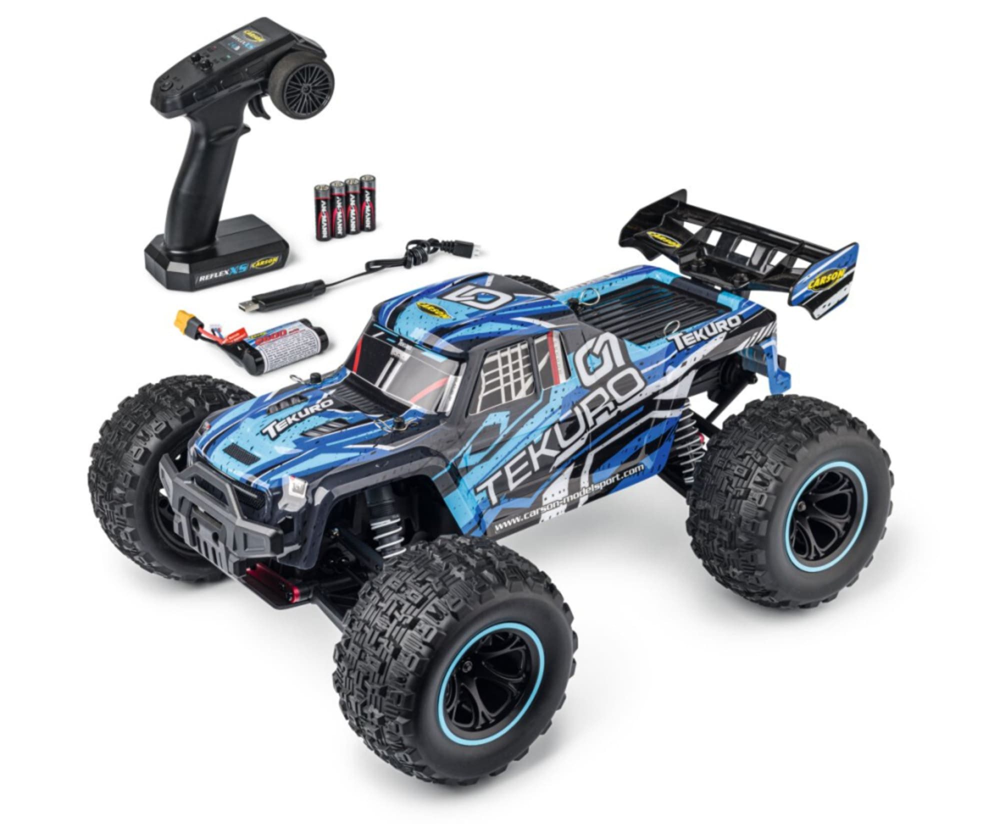 CARSON RC-Buggy Carson 1:10 RC XS Tekuro 100% RTR grau/blau