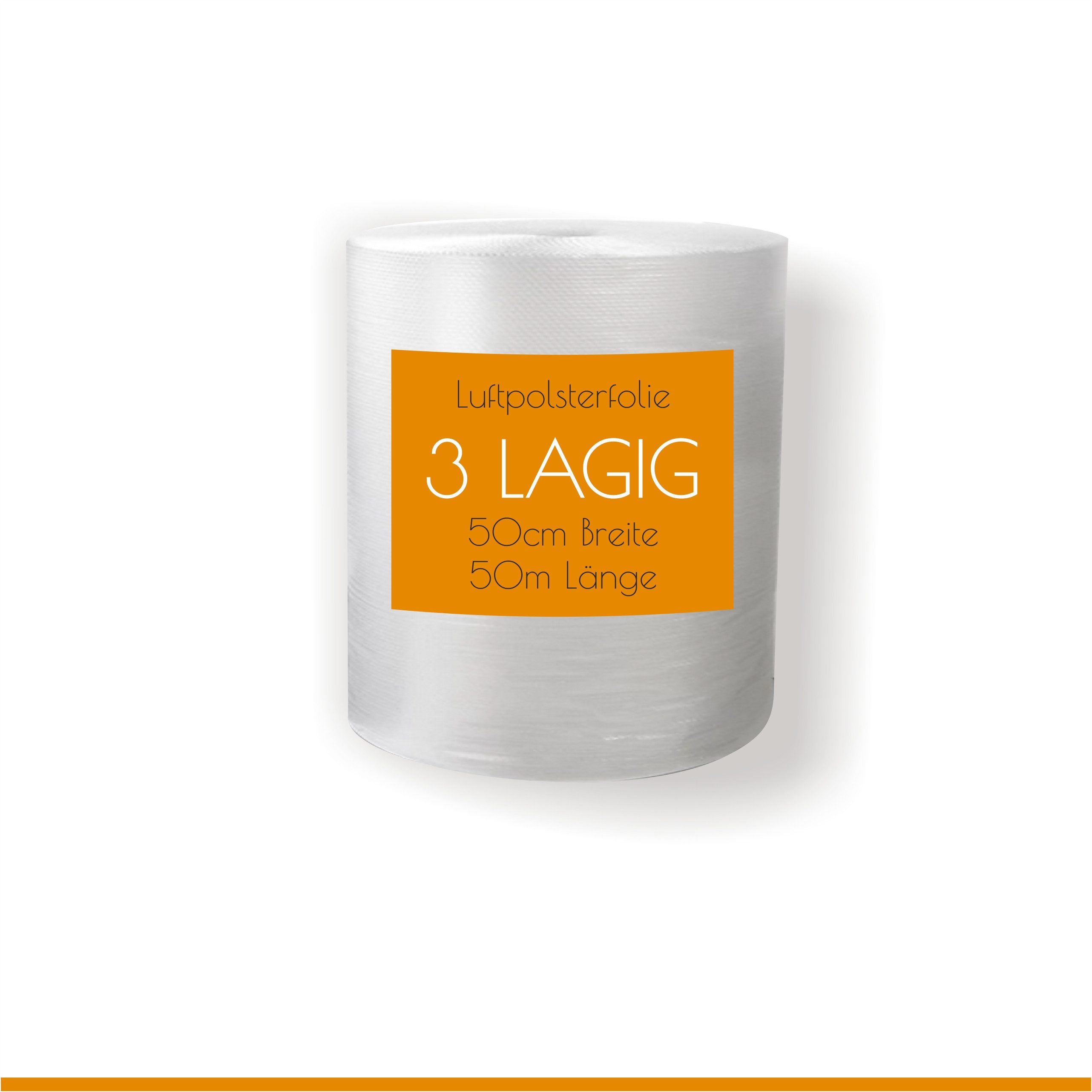 LPF dieLUFTPOLSTERFOLIE Schutzfolie Luftpolsterfolie 3 lagig 50cm x 50m 3-lagig Noppenfolie Rolle