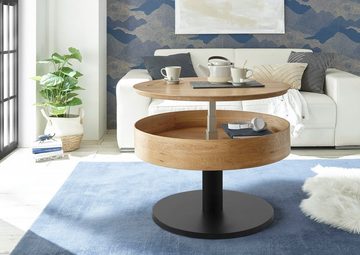 MCA furniture Couchtisch Tanger, Rund unf Rollbar mit Liftfunktion