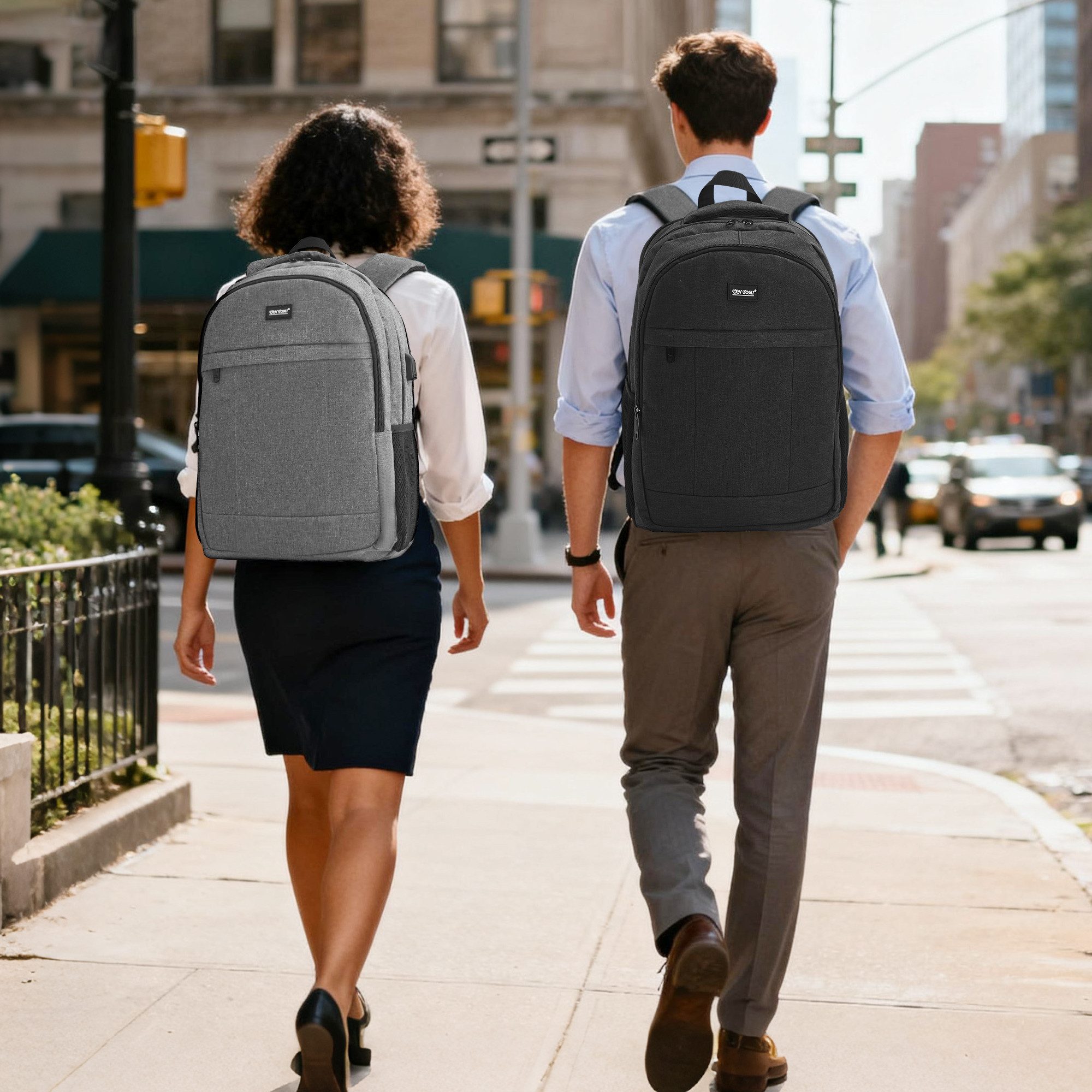 TAN.TOMI Laptoprucksack 17,2'' Laptoptasche Business Rucksack Schulrucksack Reise, Mit USB und RFID-Taschen Laptopfach für Herren/College/Frauen