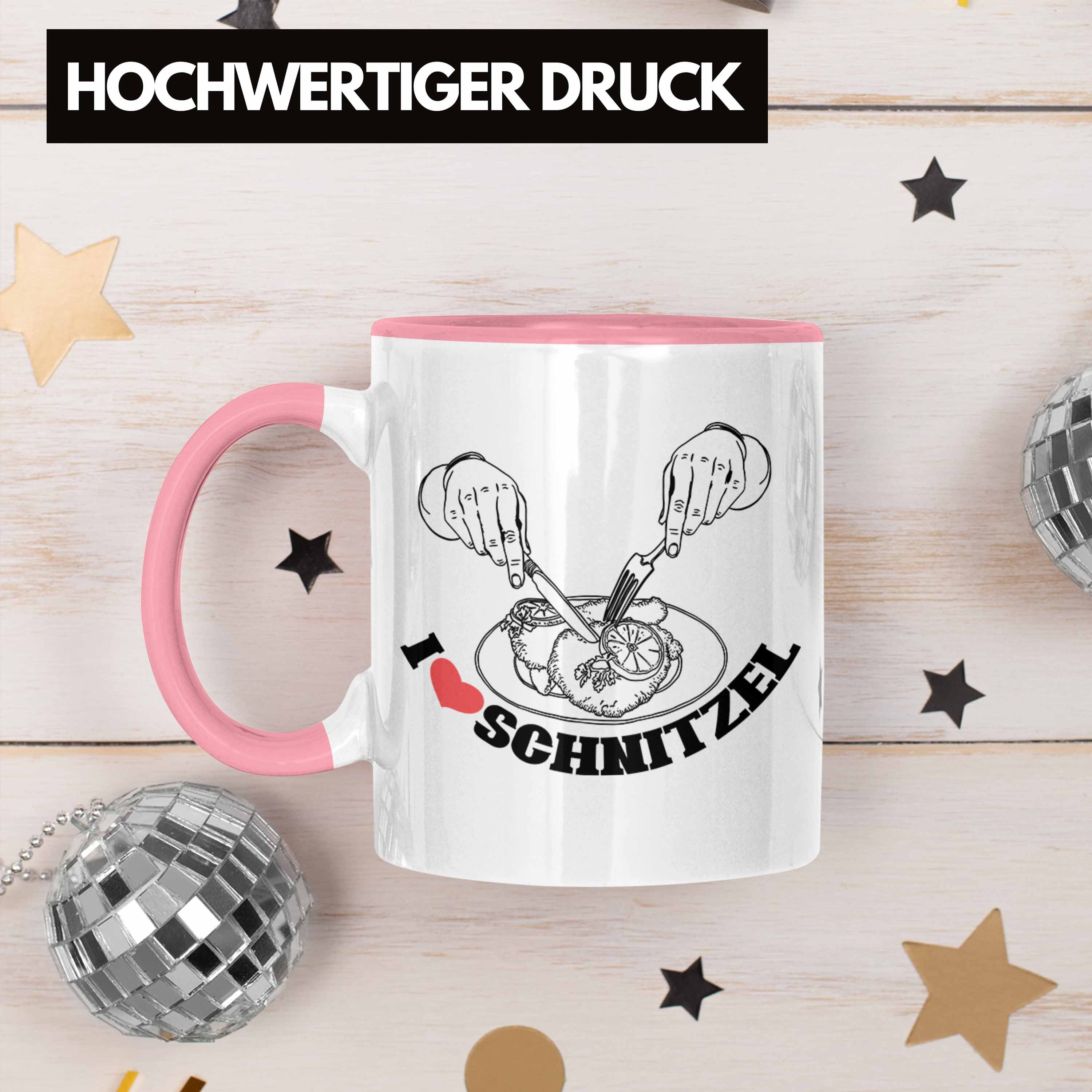 für Schnitzel-Liebhaber Trendation Tasse Schnitzel-Tasse Rosa Geschenk