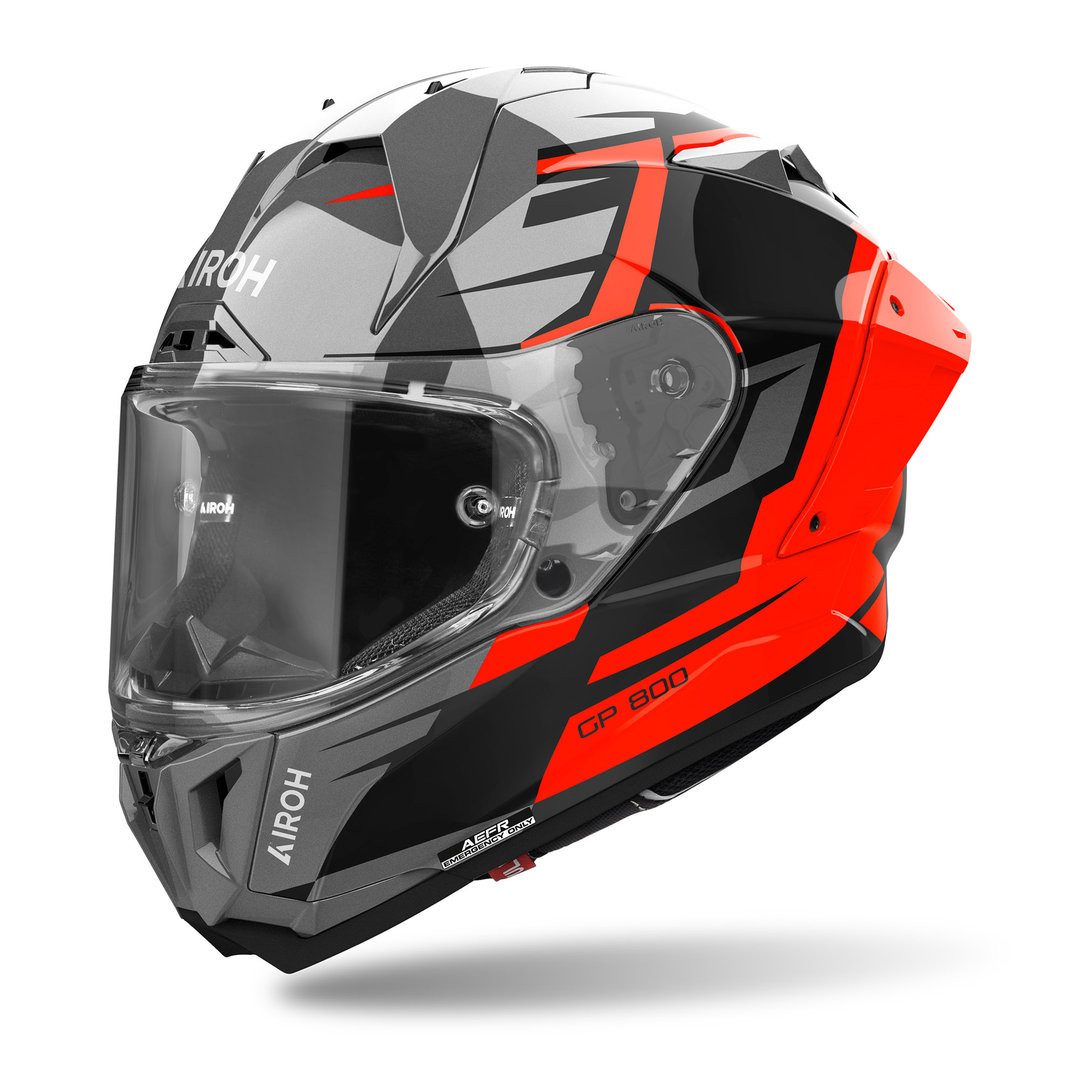 Airoh Motorradhelm GP 800 Master Carbon Helm, vorbereitet für Kommunikationssystem,Notfallsystem-Polsterung (EQ