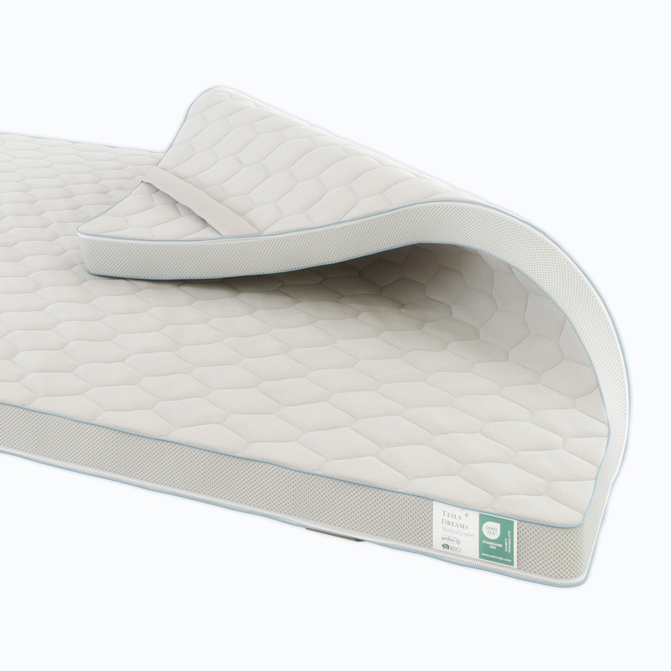 Tesla Dreams Reality of Comfort, Topper Matratzentopper Gel-Memory-Schaum, 7 cm, ergonomisch & atmungsaktiv, Körperanpassend & druckentlastend, waschbarer Premium-Bezug