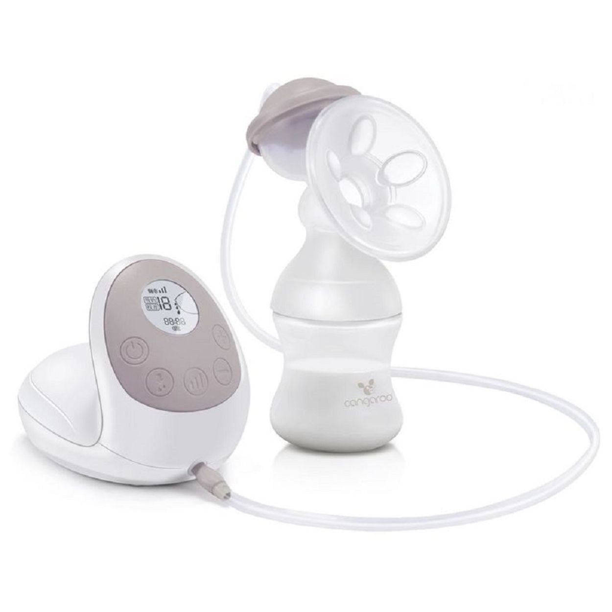 Cangaroo Elektrische Milchpumpe Gentle Touch XN-D207, elektrisch, LCD-Anzeige, einstellbar, Silikon, Adapter, leiser Motor