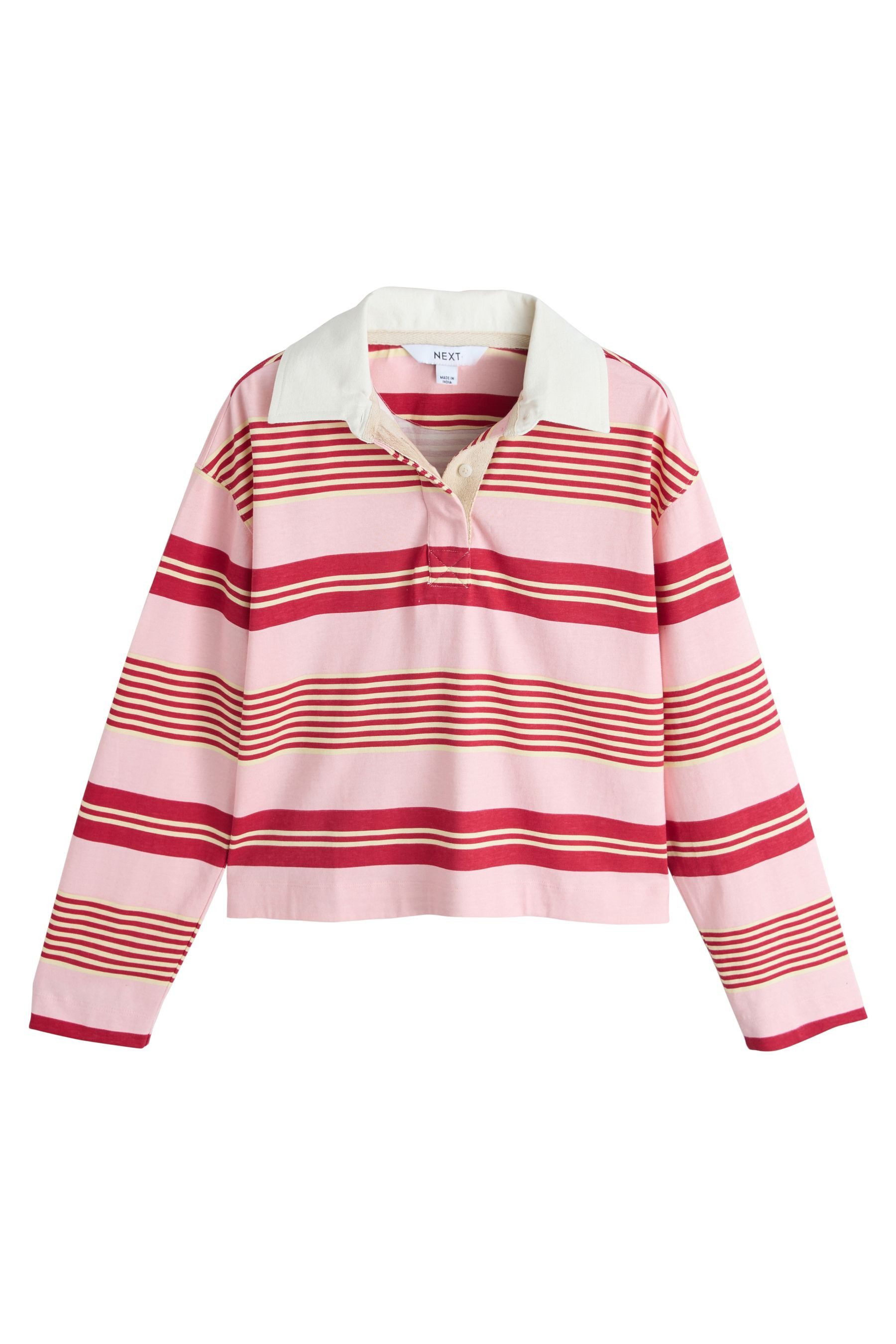 Next Rugbyshirt Langärmeliges Rugby-Top mit Kragen (1-tlg)