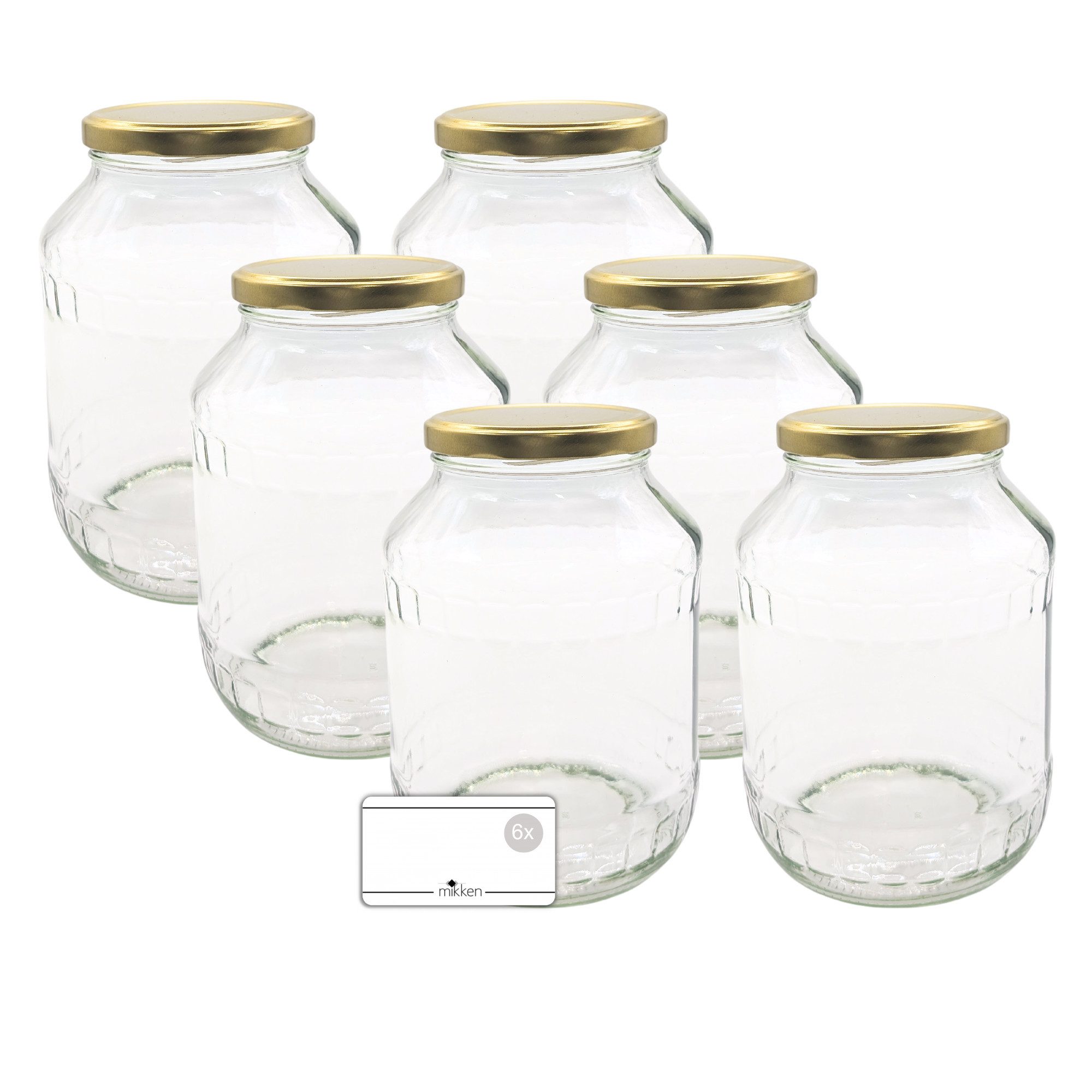 Einmachglas 6 große Vorratsgläser 1700 ml
