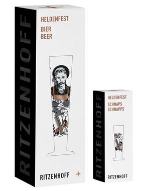 Ritzenhoff Bierglas Dekomiro Ritzenhoff Heldenfest Bier + Schnaps 9, Kristallglas