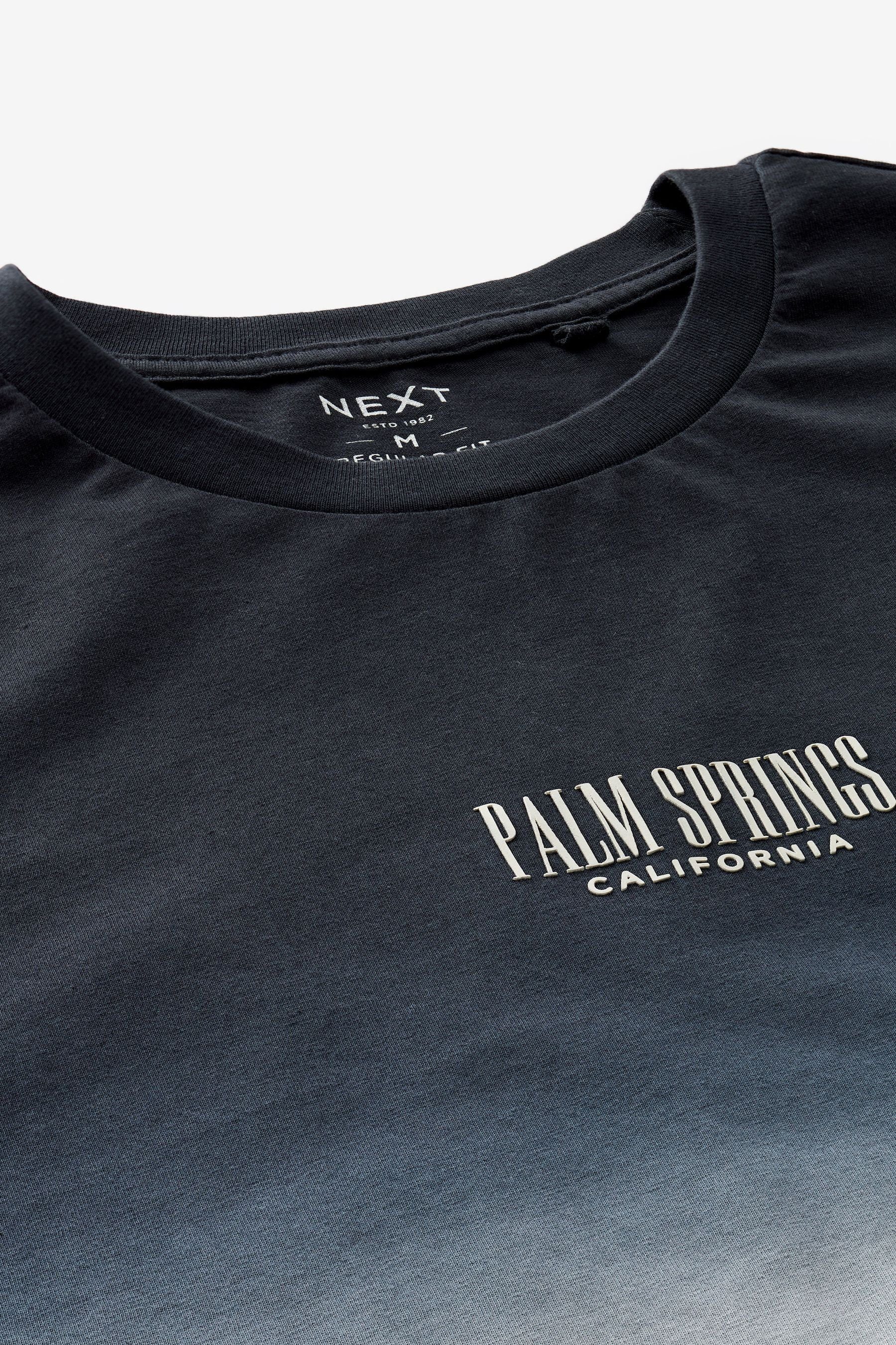 Next T-Shirt T-Shirt (1-tlg) in Black/Grey Tauchfärboptik