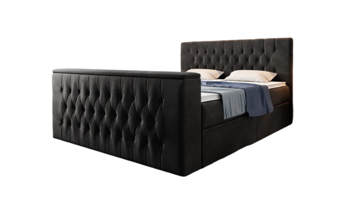 Luxusbetten24 Boxspringbett Vulnero, mit TV Lift und Stauraum (2 Schubladen günstig online kaufen