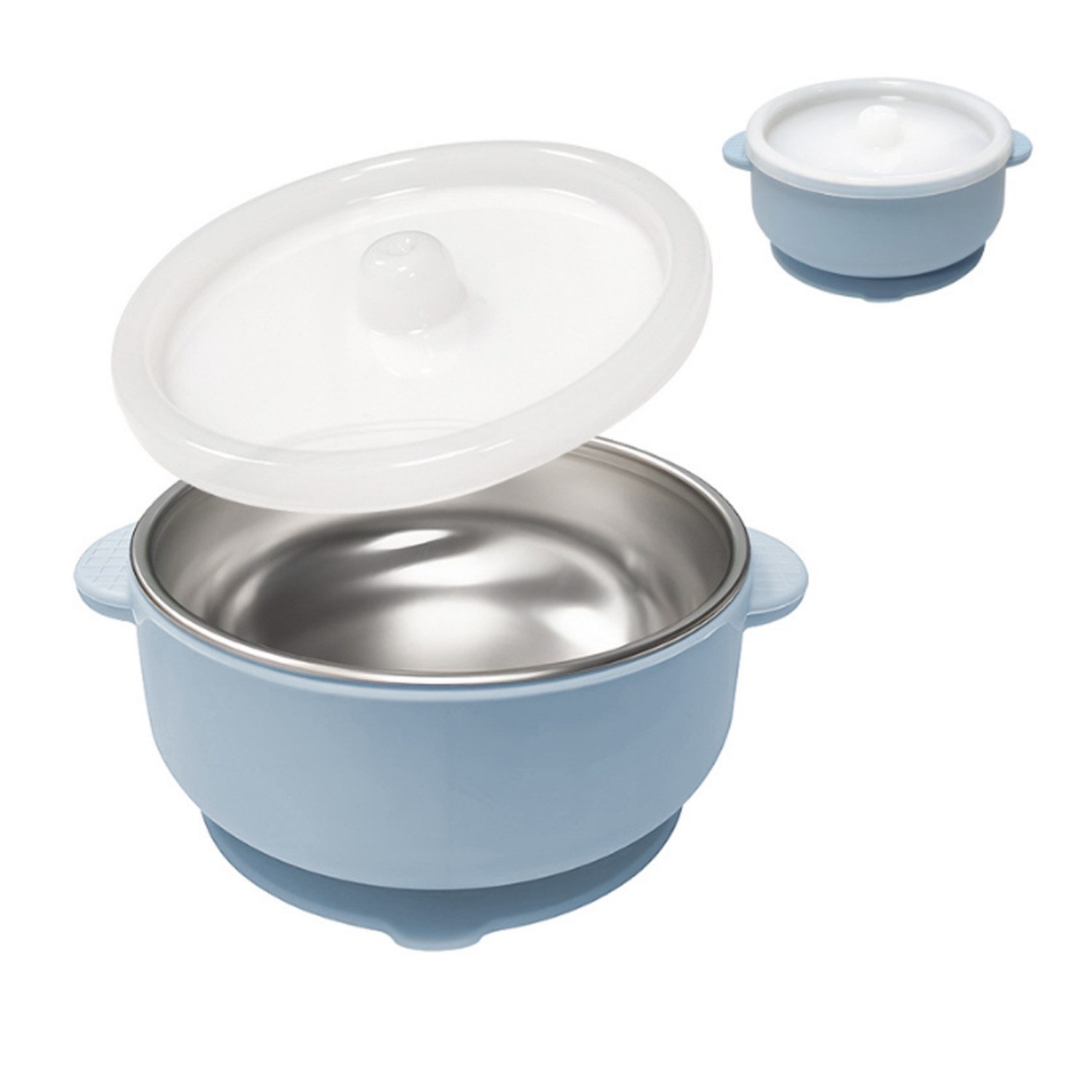 Refttenw Kindergeschirr-Set Abnehmbare Babynahrungsschale aus Silikon mit Saugnapf-Design