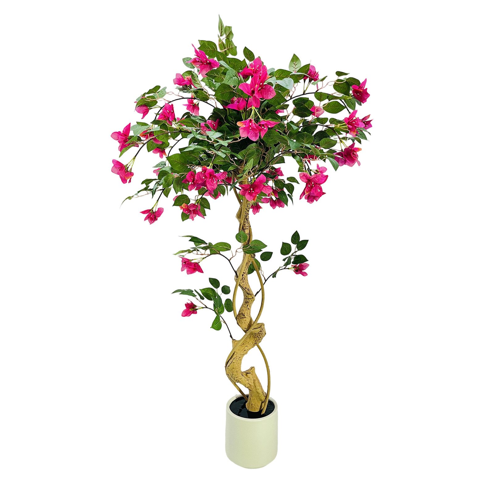Kunstpflanze Artificial Bougainvillea Tree In Pot with Flowers And Leaves, GarveeMore