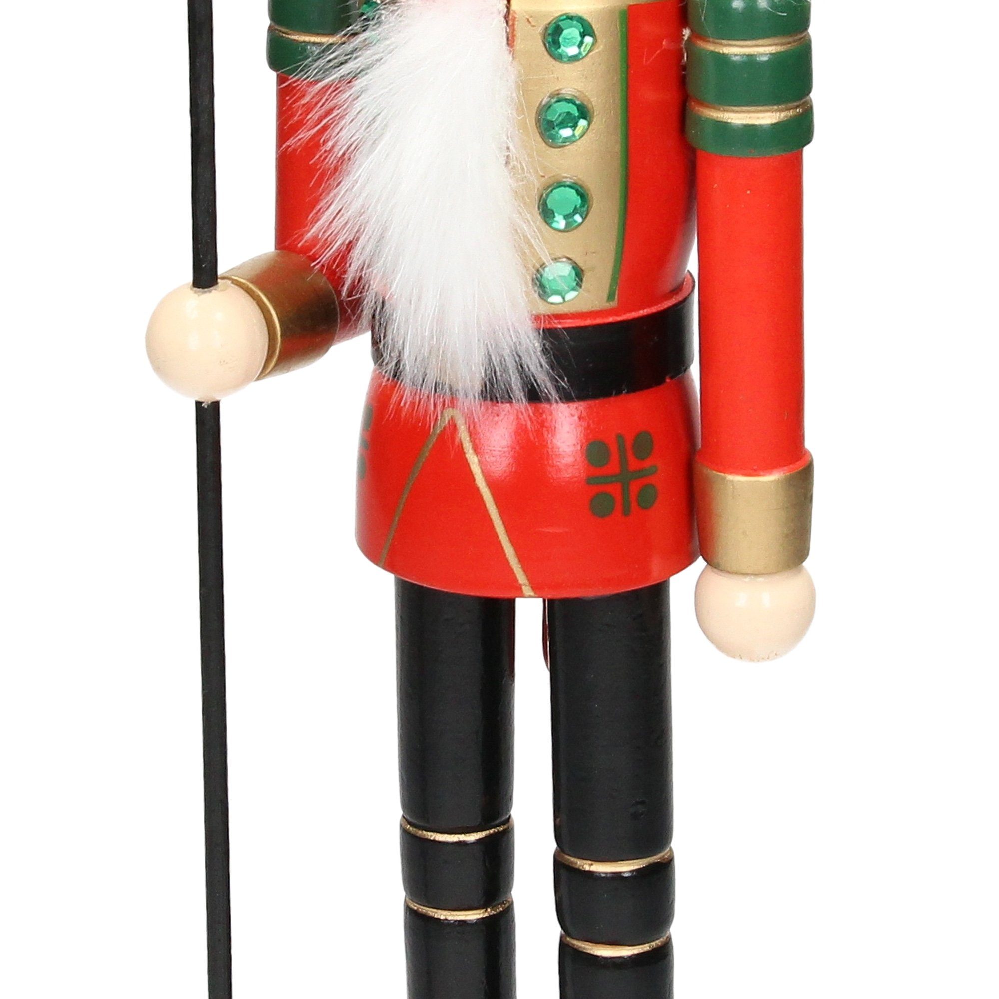 Nussknacker schwarzer Weihnachten Marionette, Nussknacker Soldat Hut ECD Unikat Holz Figur König Germany Holzfigur Puppet Fahne handbemalt 38cm