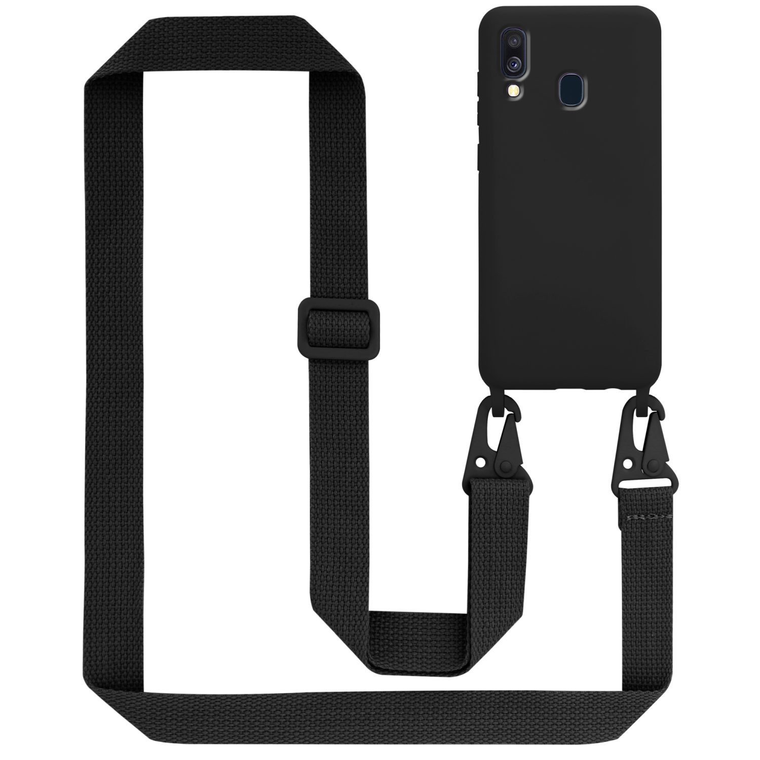 Cadorabo Handyhülle für Samsung Galaxy A40 Kette Samsung Galaxy A40, TPU Silikon Handy Schutzhülle - Hülle - Liquid Style - mit Handykette