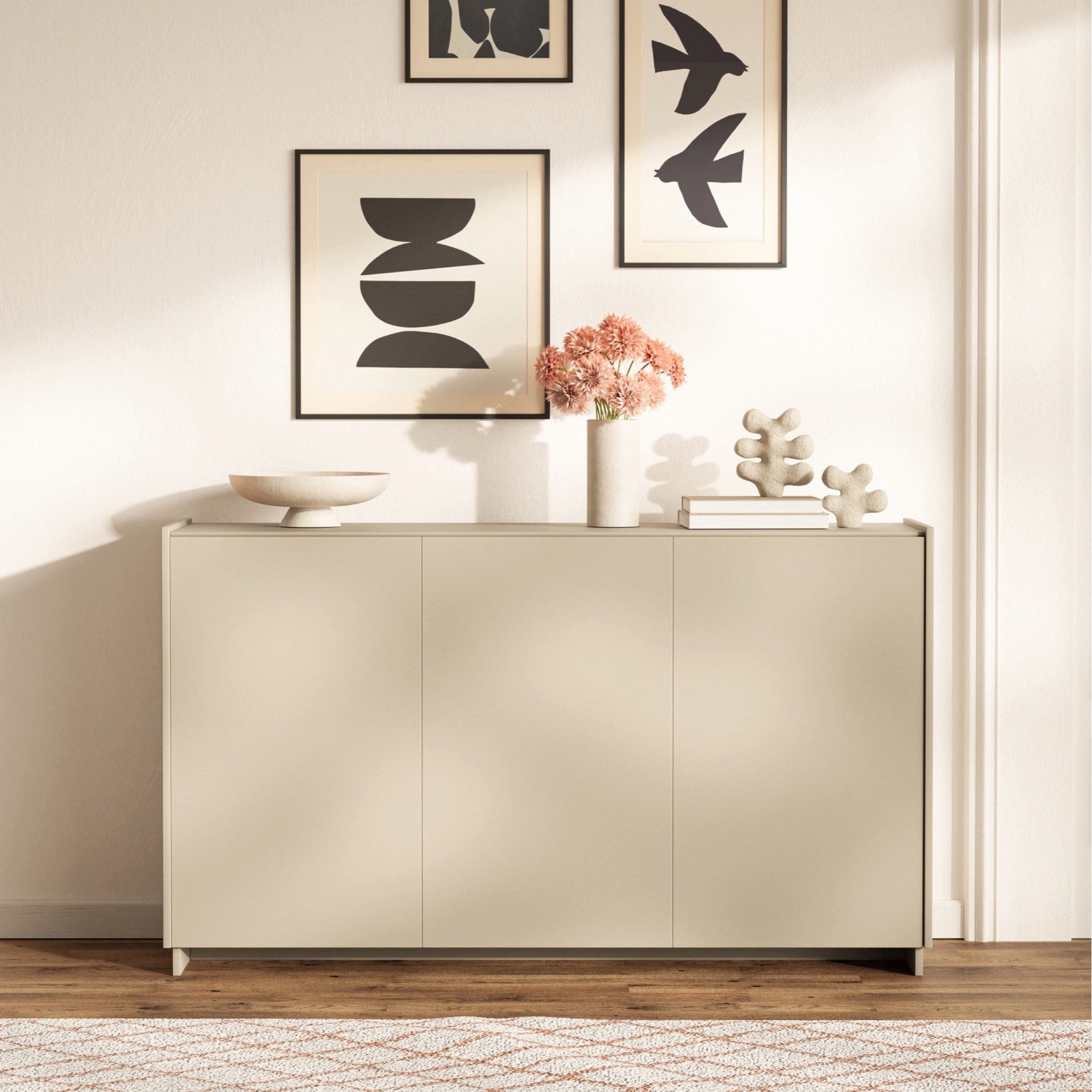 Selsey Sideboard MAGRO, Sideboard in Kaschmir & Push-to-Open, 3 Türen