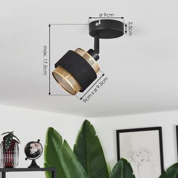hofstein Wandleuchte »Premadio« moderne Wandlampe aus Metall/Stoff in Schwarz, ohne Leuchtmittel