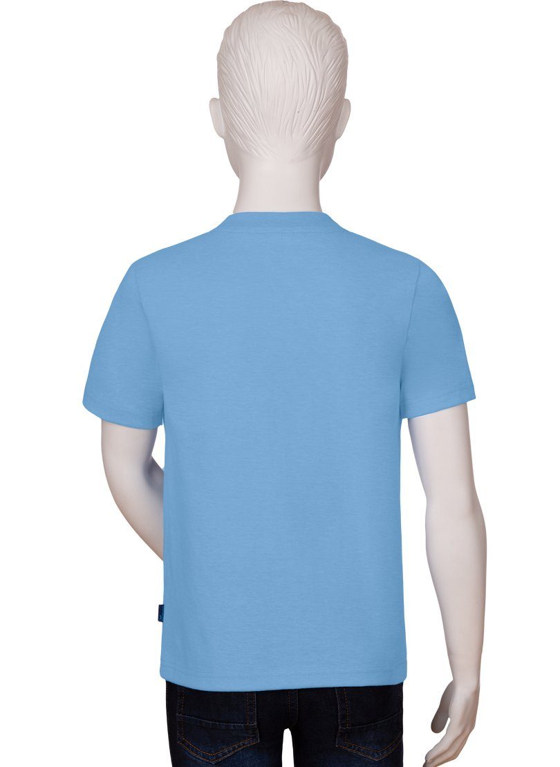 Affen-Druckmotiv T-Shirt ice-blue Trigema mit T-Shirt TRIGEMA großem