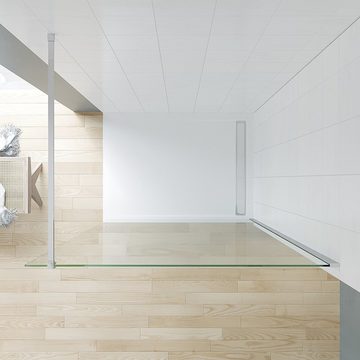 AQUABATOS Walk-in-Dusche Duschwand für Dusche Walk in Dusche Duschabtrennung Duschtrennwand, 8 mm Einscheibensicherheitsglas mit Nano Beschichtung, erhältlich in 5 verschiedenen Breiten Höhe 200 cm mit Verstellbereich