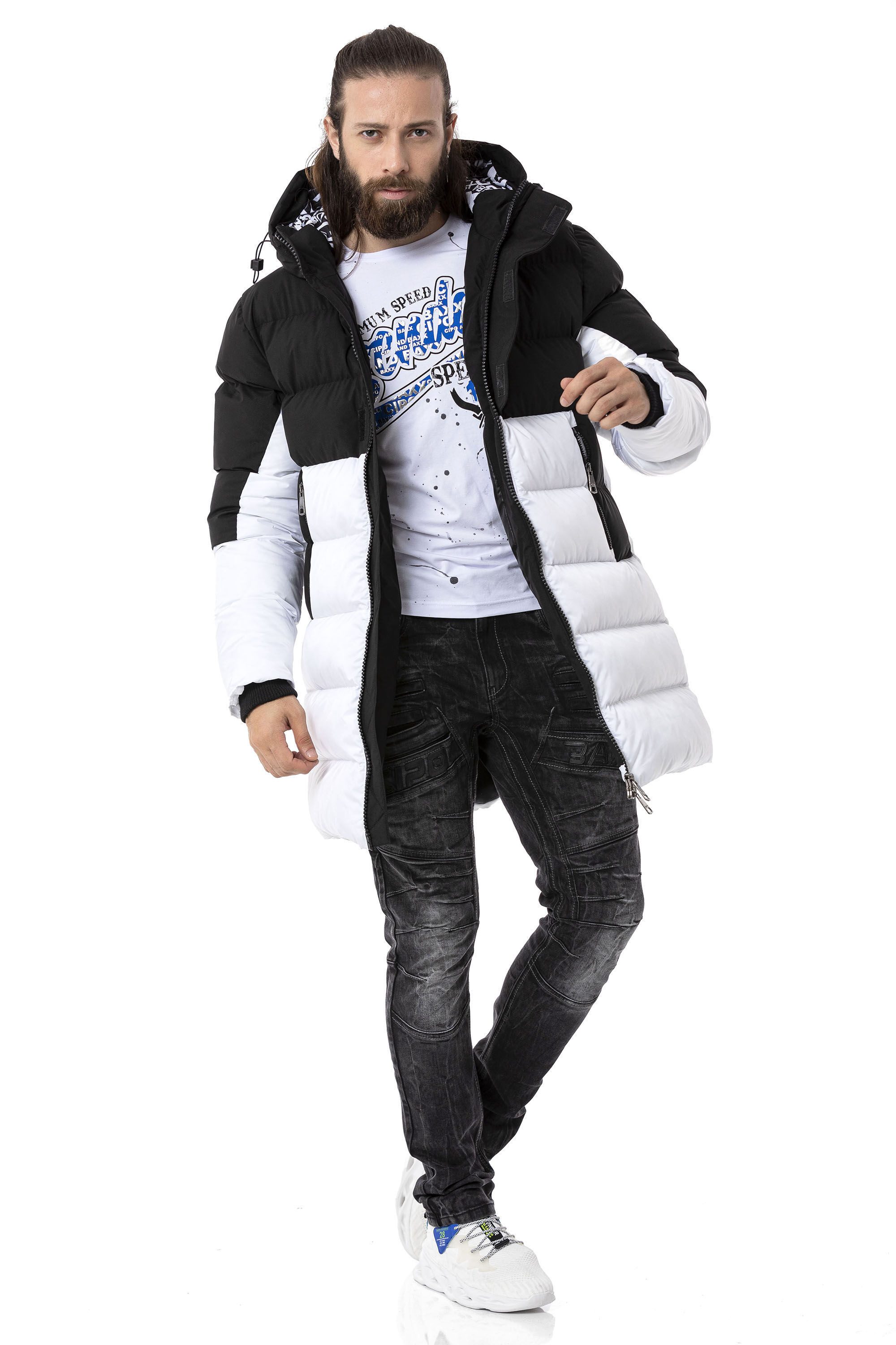 Cipo & Baxx Winterjacke Winterjacke im Kontrast-Look