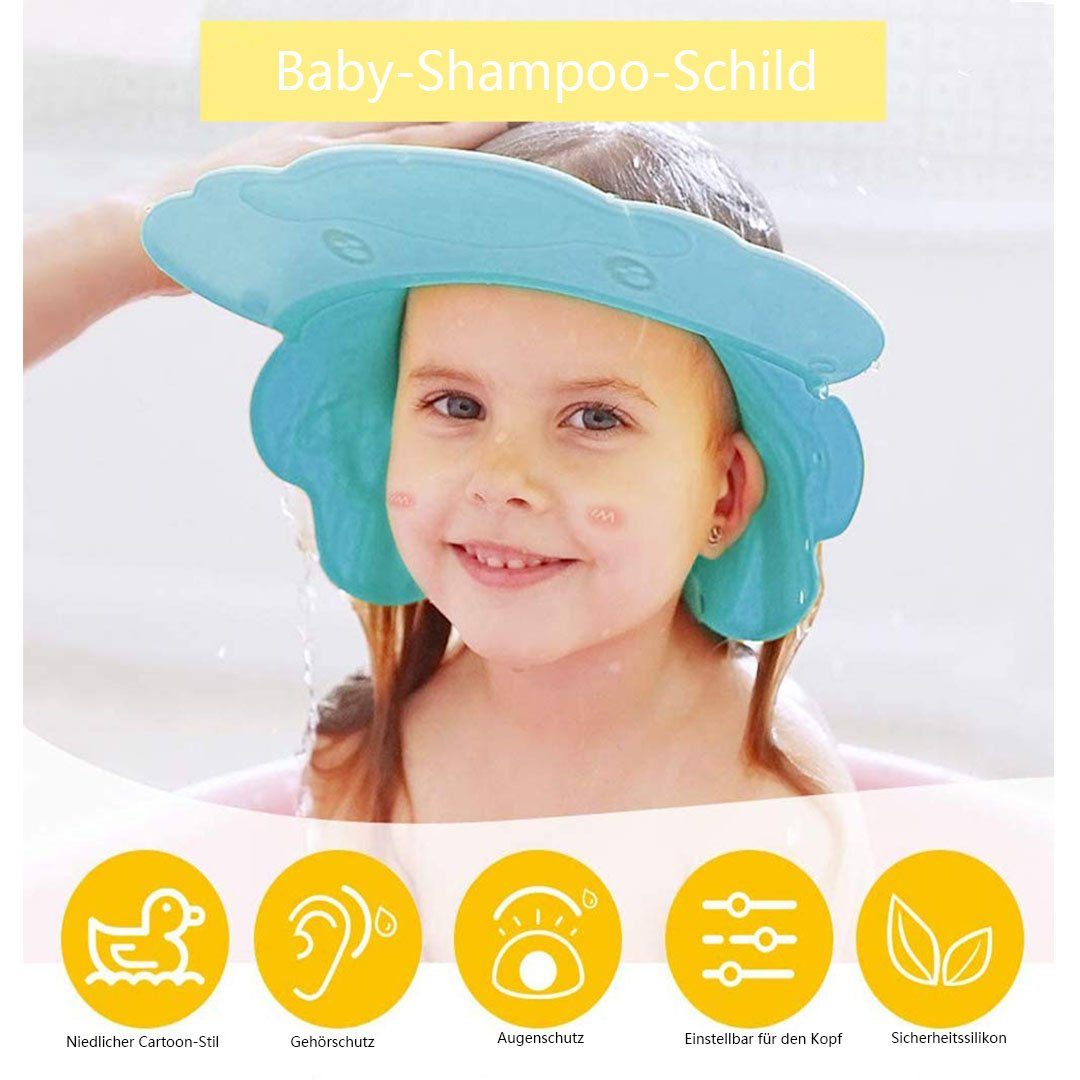 Einstellbare Baby-Kind-Shampoo-Kappe Bad Dusche Cap-Wäsche-Haar-Schild Rosa 