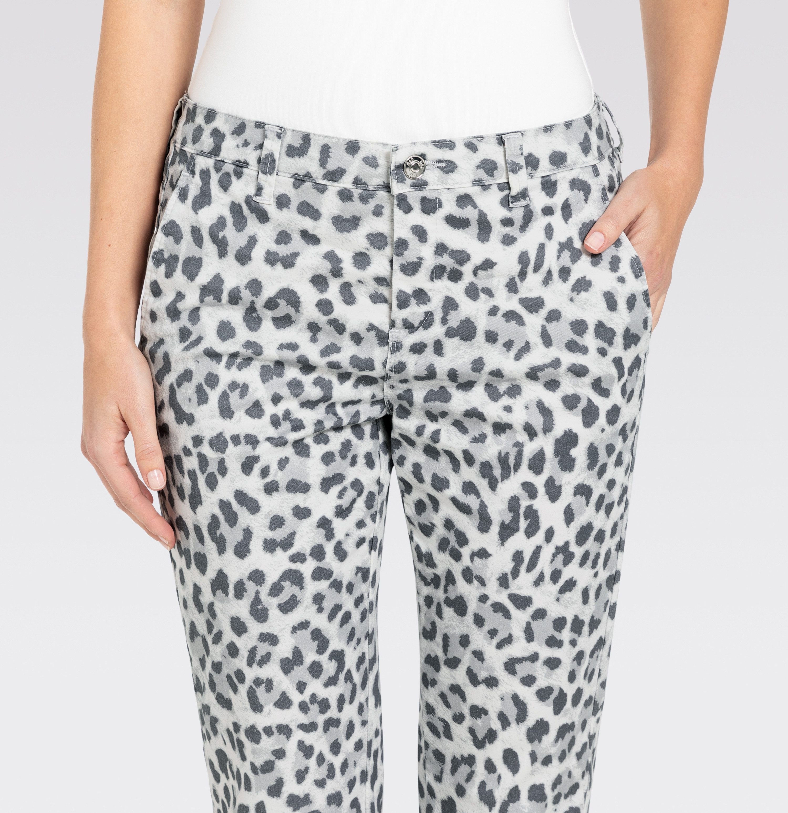 MAC Chinohose CHINO turn up mit dezentem Glanz, elegant und sportiv zugleich
