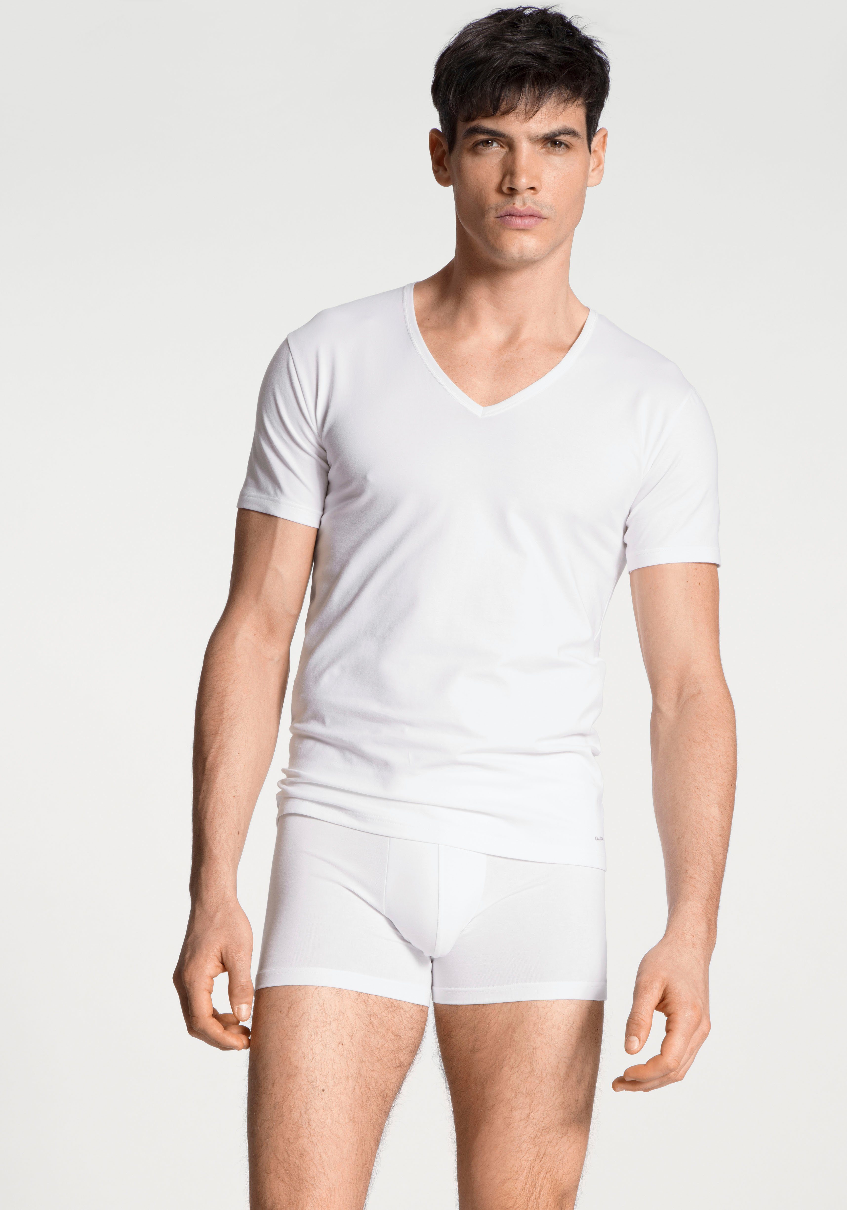 CALIDA T-Shirt Cotton Code mit V-Ausschnitt günstig online kaufen
