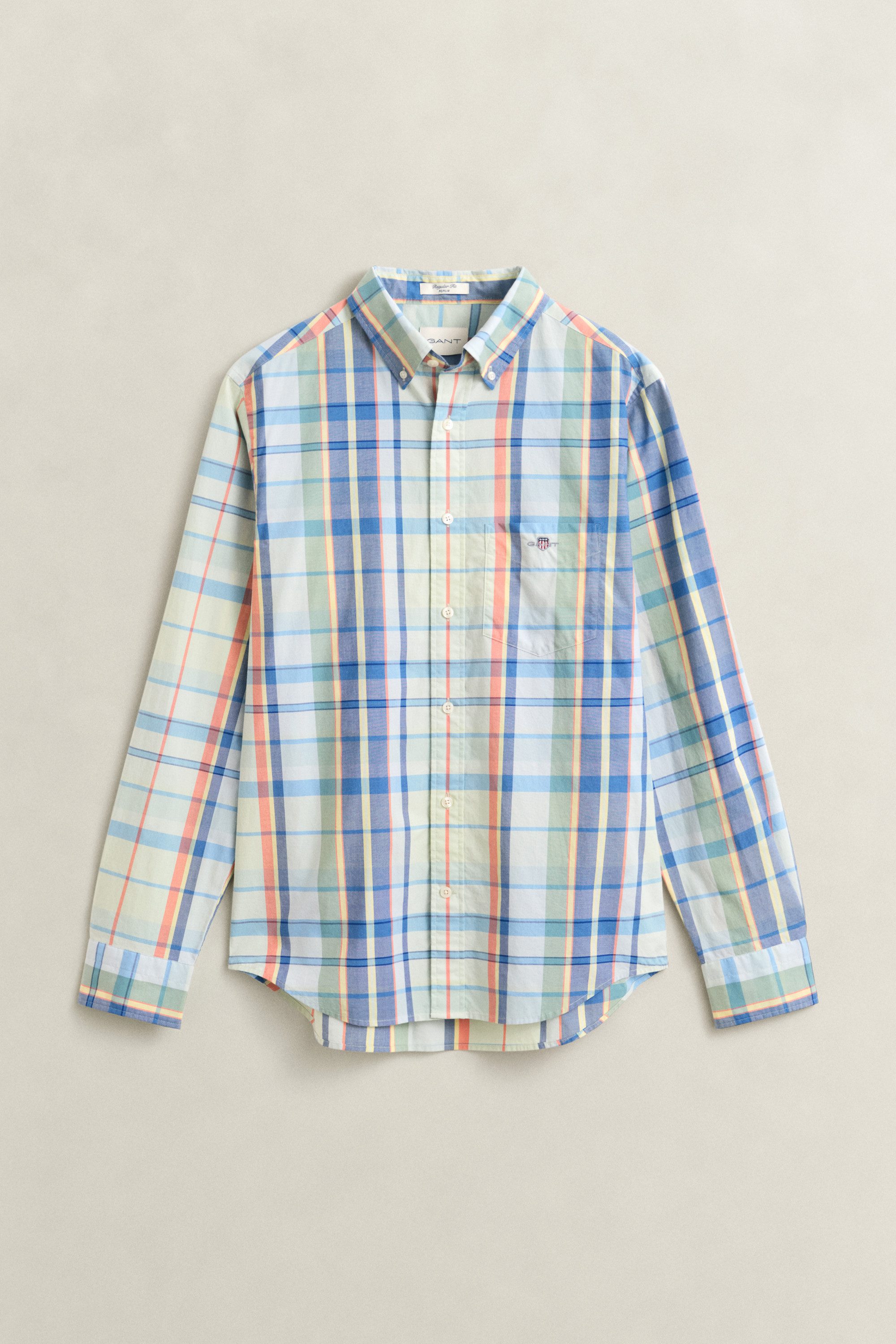 Gant Langarmhemd REGULAR POPLIN MULTICHECK SHIRT Regular fit mit buntem Karomuster