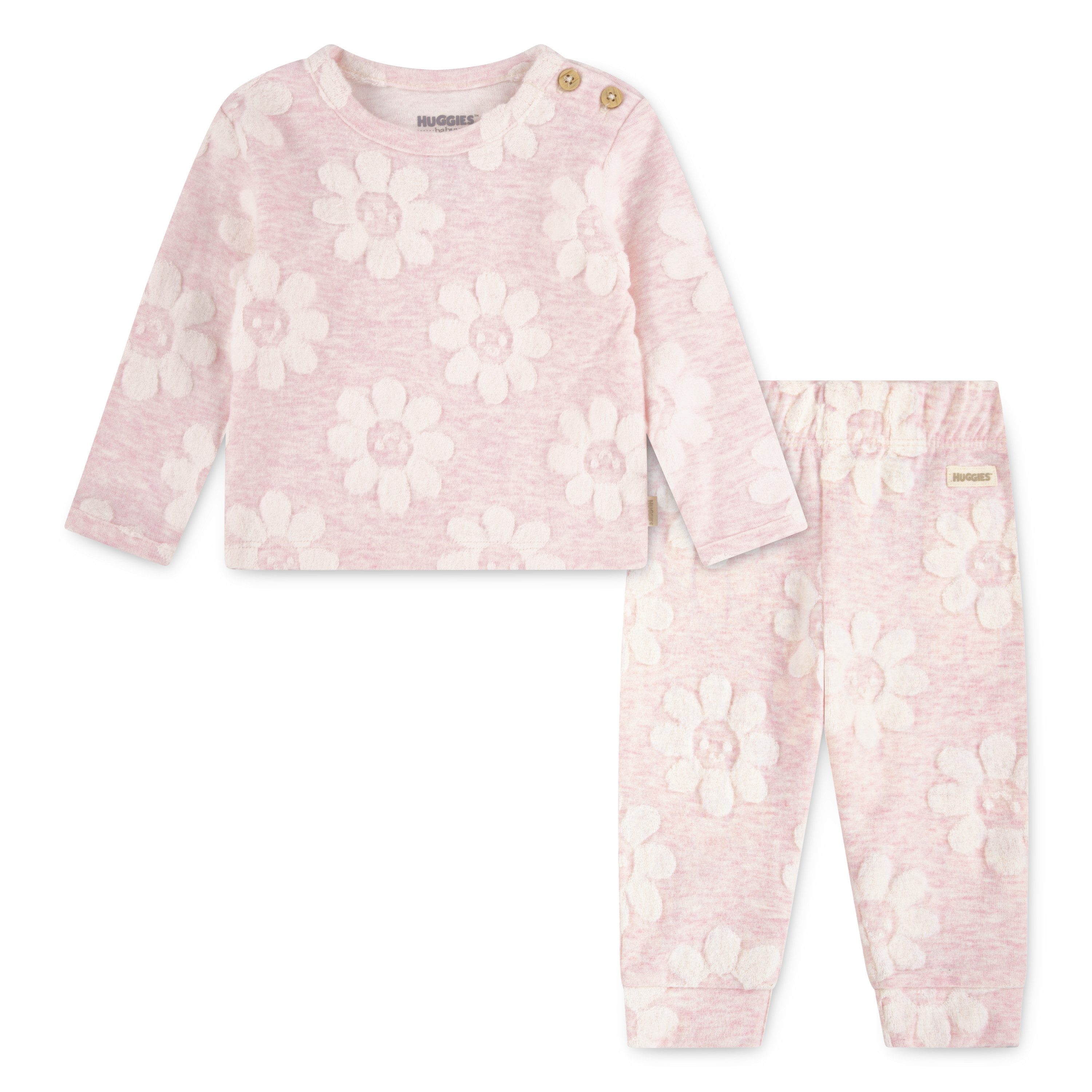 HUGGIES babywear Langarmshirt & Hose HUGG PANT SET (Set) mit Blumenmuster