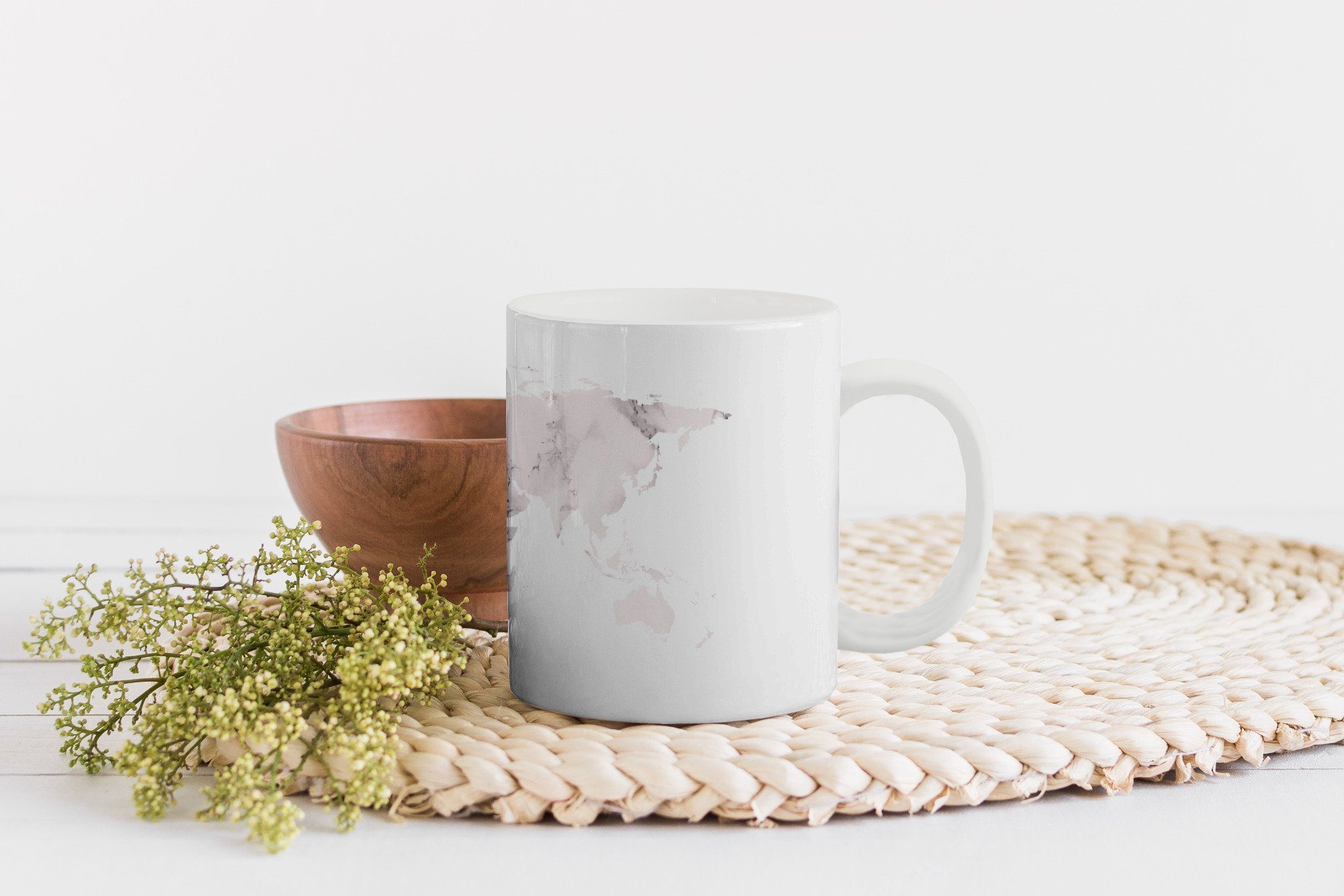 Becher, Tasse Keramik, Teetasse, - - Geschenk Weltkarte MuchoWow Marmor Teetasse, Kaffeetassen, Chic,