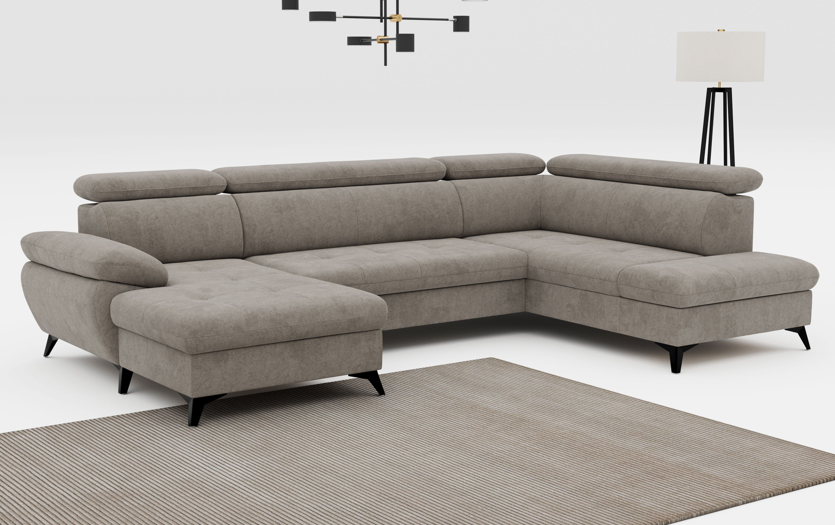 COTTA Wohnlandschaft Hudson U-Form, B: 324 cm, mit Kopfteilverstellung, optional Bettfunktion & Bettkasten