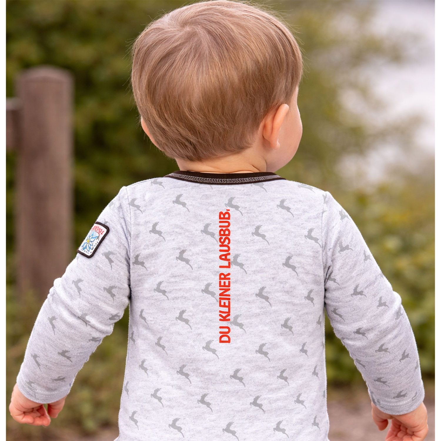 BONDI Langarmshirt BONDI Baby Langarm Body 'Lausbub' 91582, Grey Mel