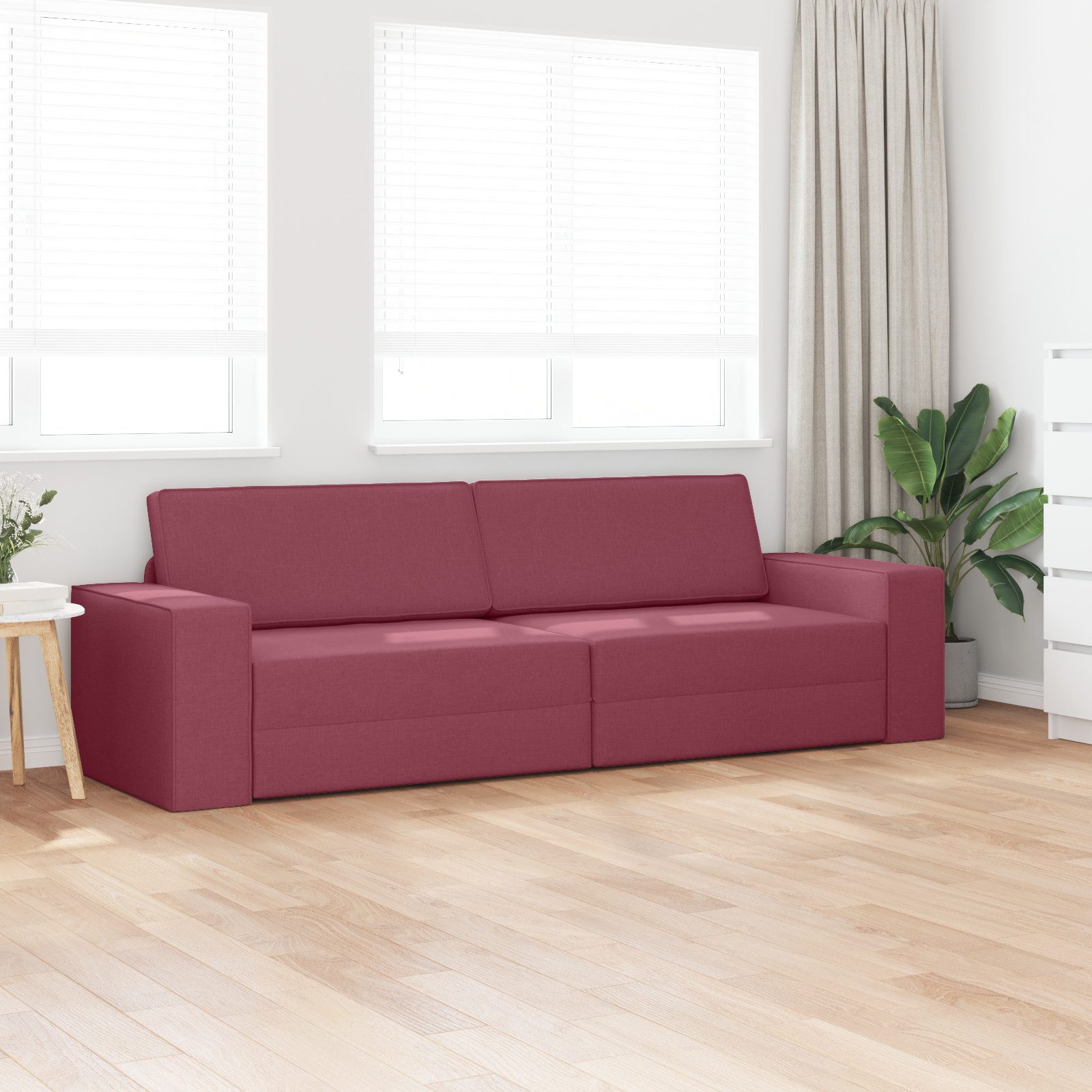 vidaXL Sofa Futon-Sofa-Bett 2-in-1 Burgunderrot 245x150x60.5 günstig online kaufen