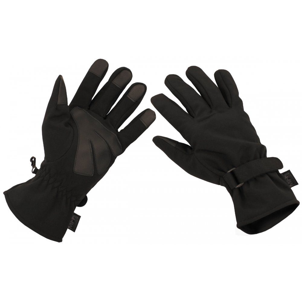 MFHHighDefence Multisporthandschuhe Fingerhandschuhe, Softshell, schwarz - S
