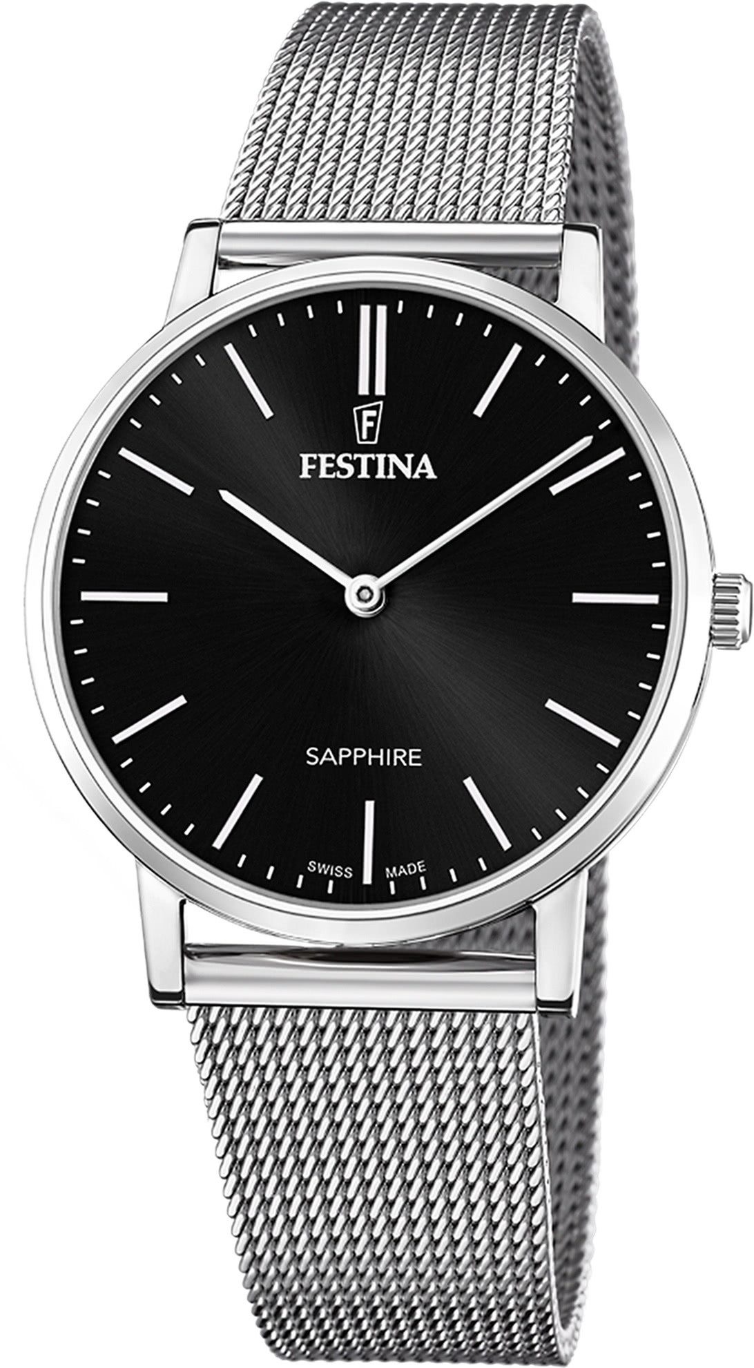 Quarzuhr Festina Herrenuhr Edelstahl silber